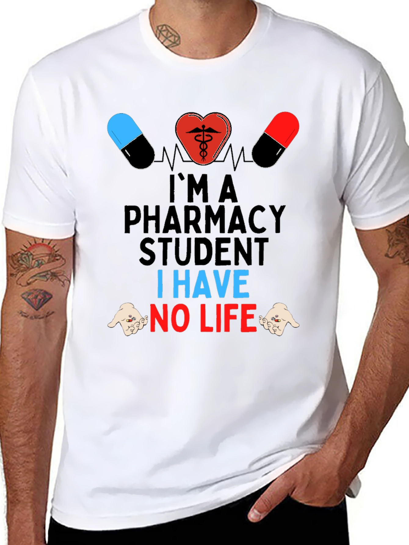 Pharmacy Student T-Shirt - Funny No Life Tee