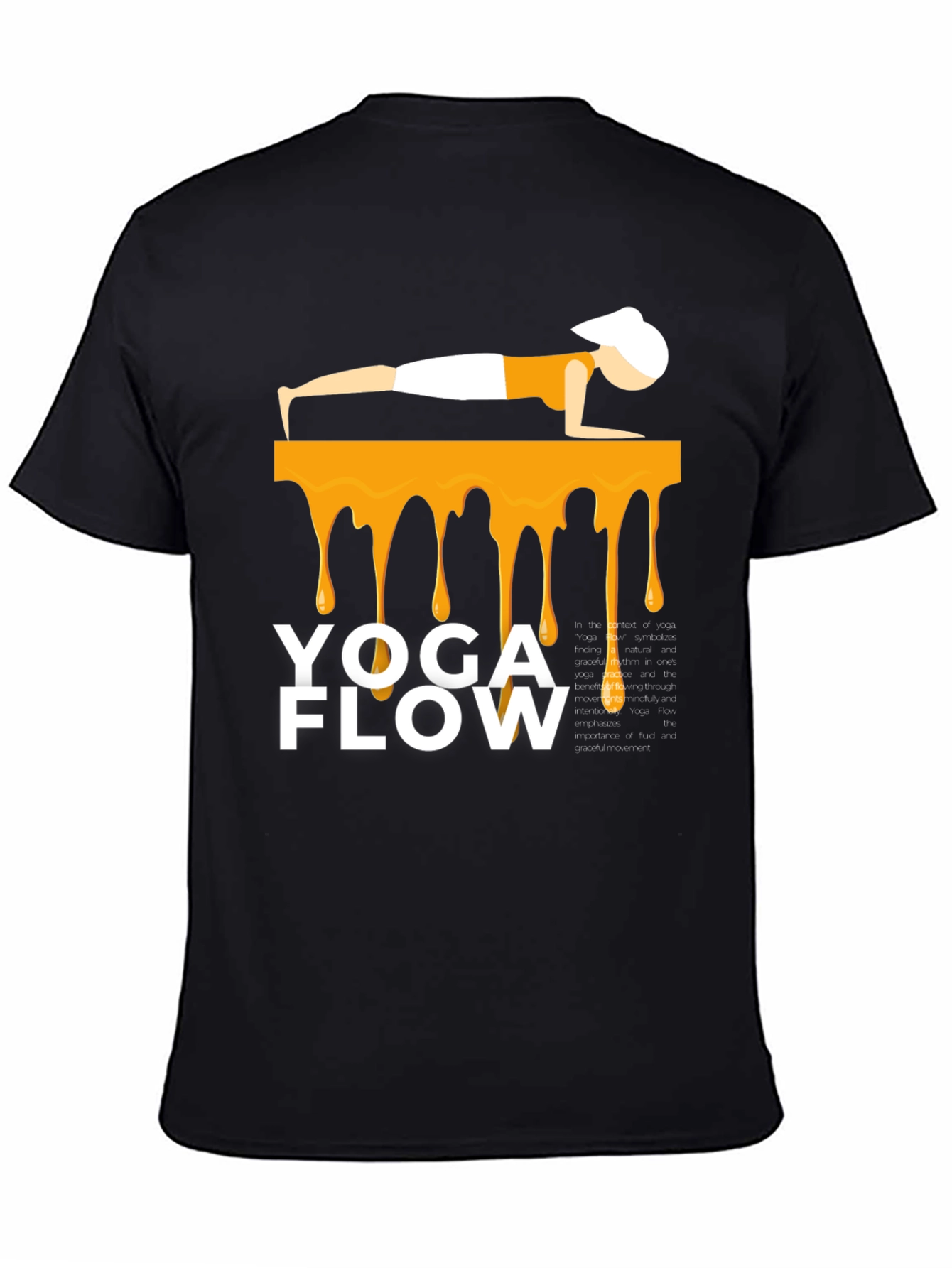 Yoga Flow Graphic Tee - Black Cotton Blend