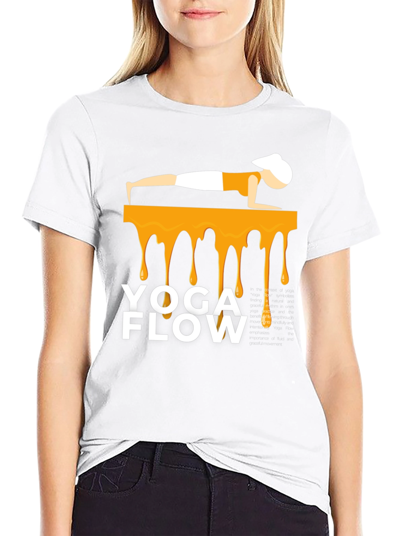 Yoga Flow Graphic Tee - Black Cotton Blend