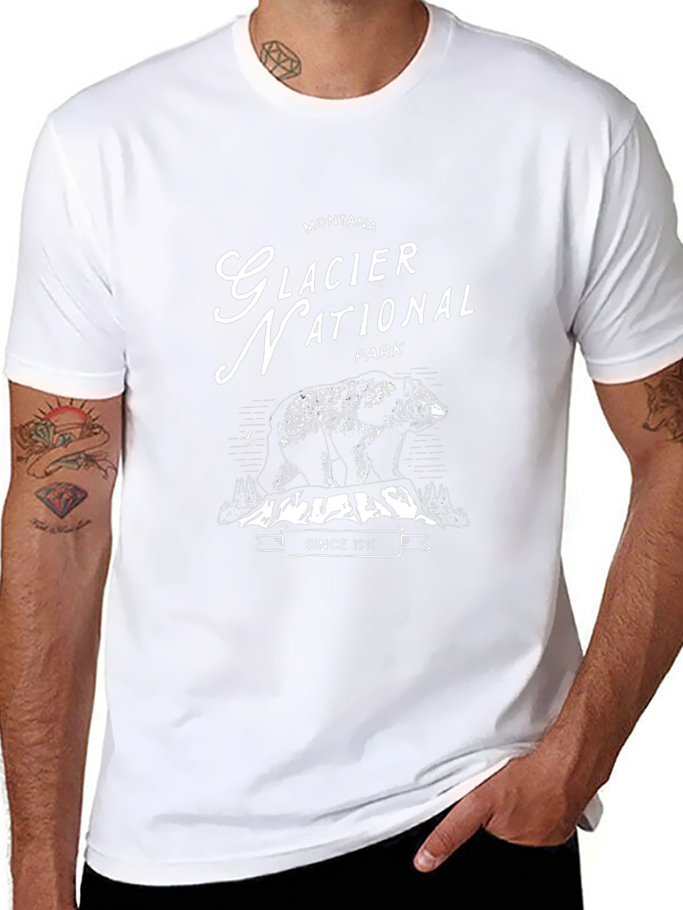 Glacier National Park Black T-Shirt Since 1910