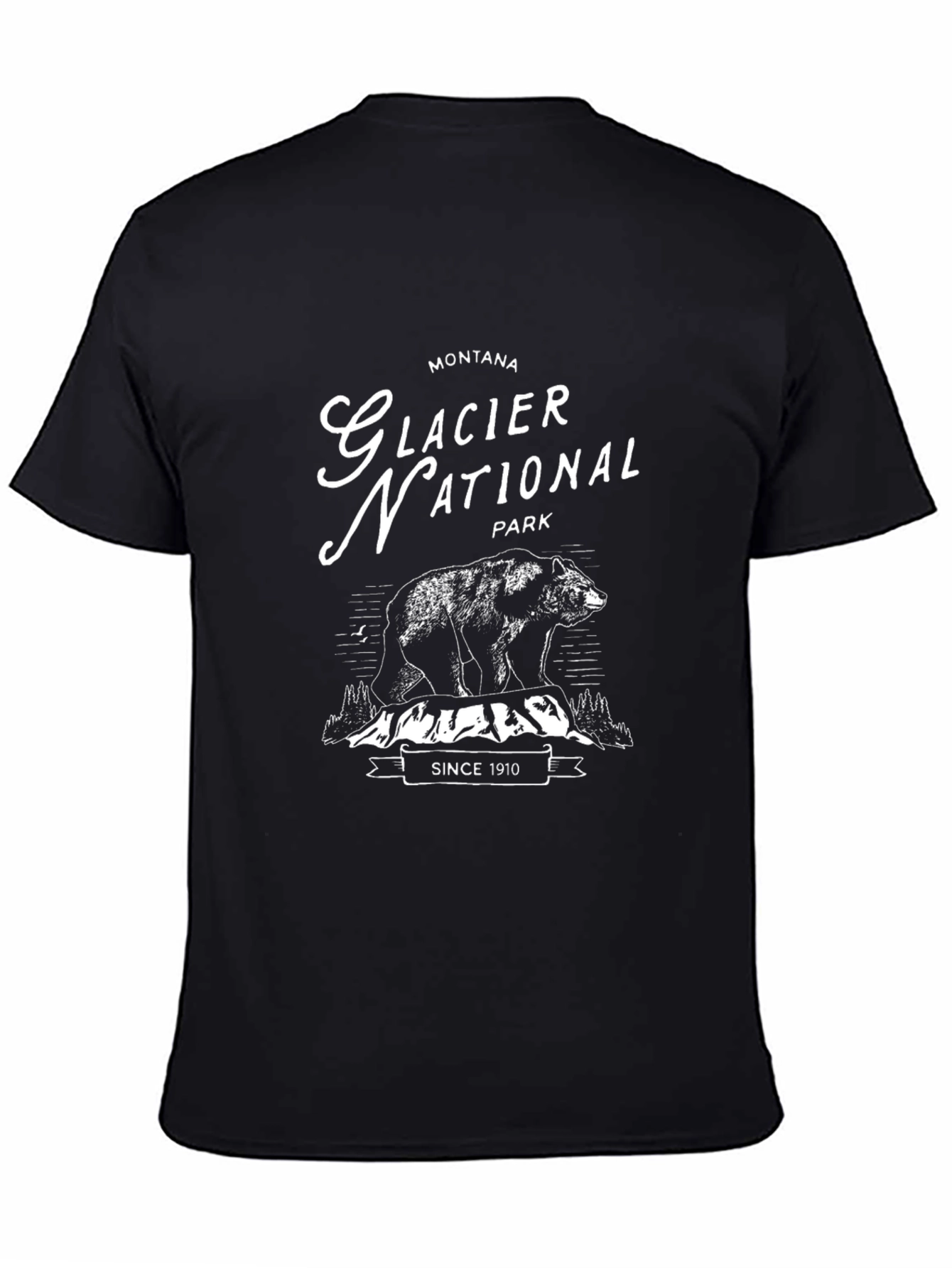 Glacier National Park Black T-Shirt Since 1910