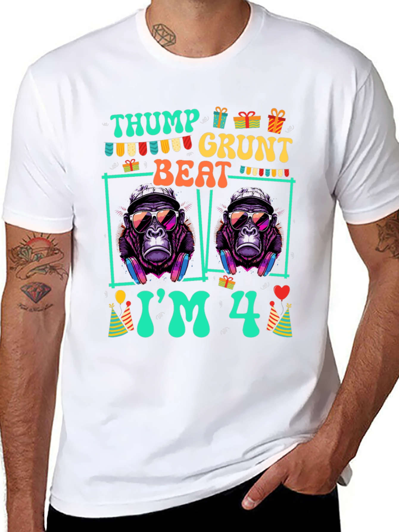 Thump Grunt Beat Im 4th Birthday T-Shirt