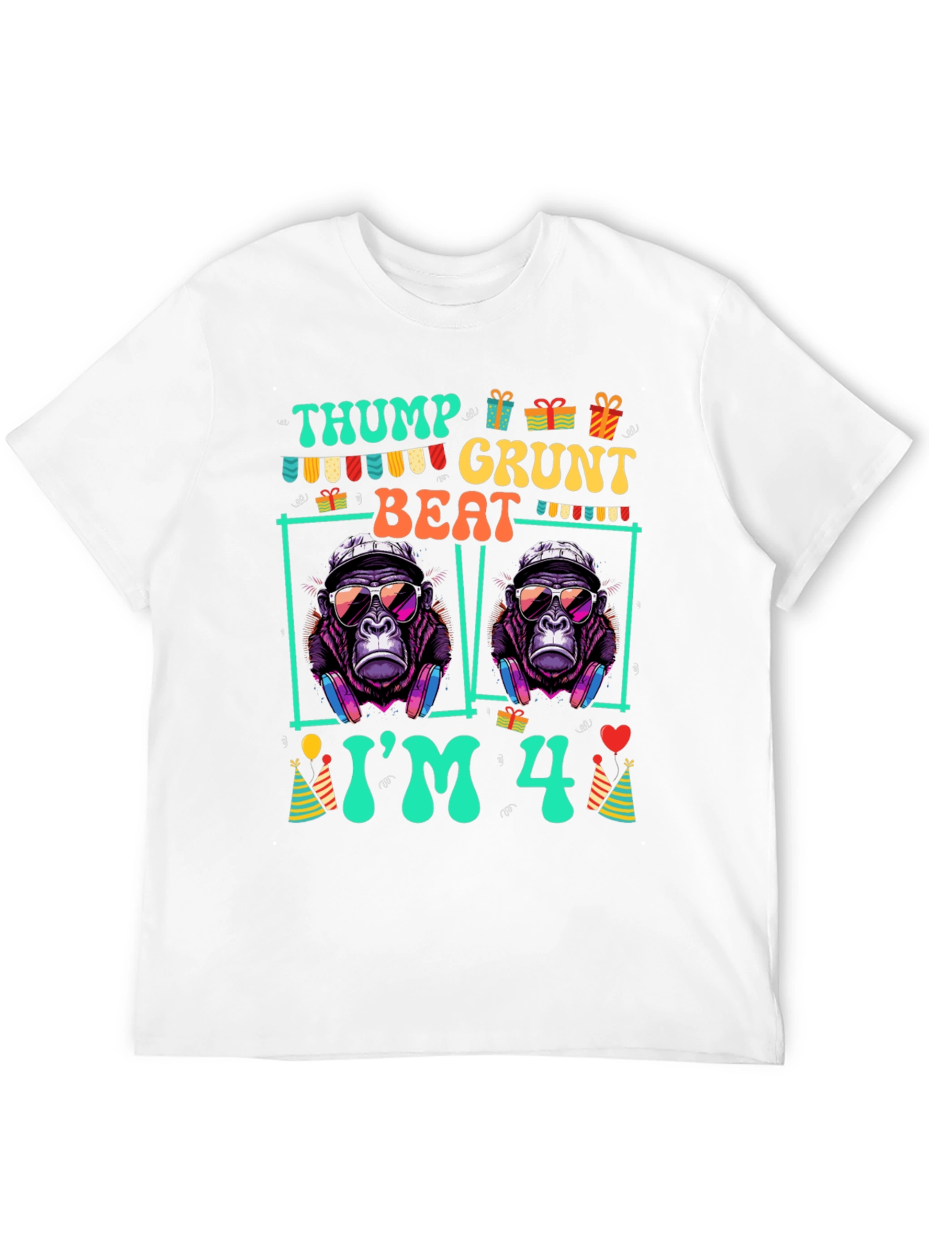 Thump Grunt Beat Im 4th Birthday T-Shirt