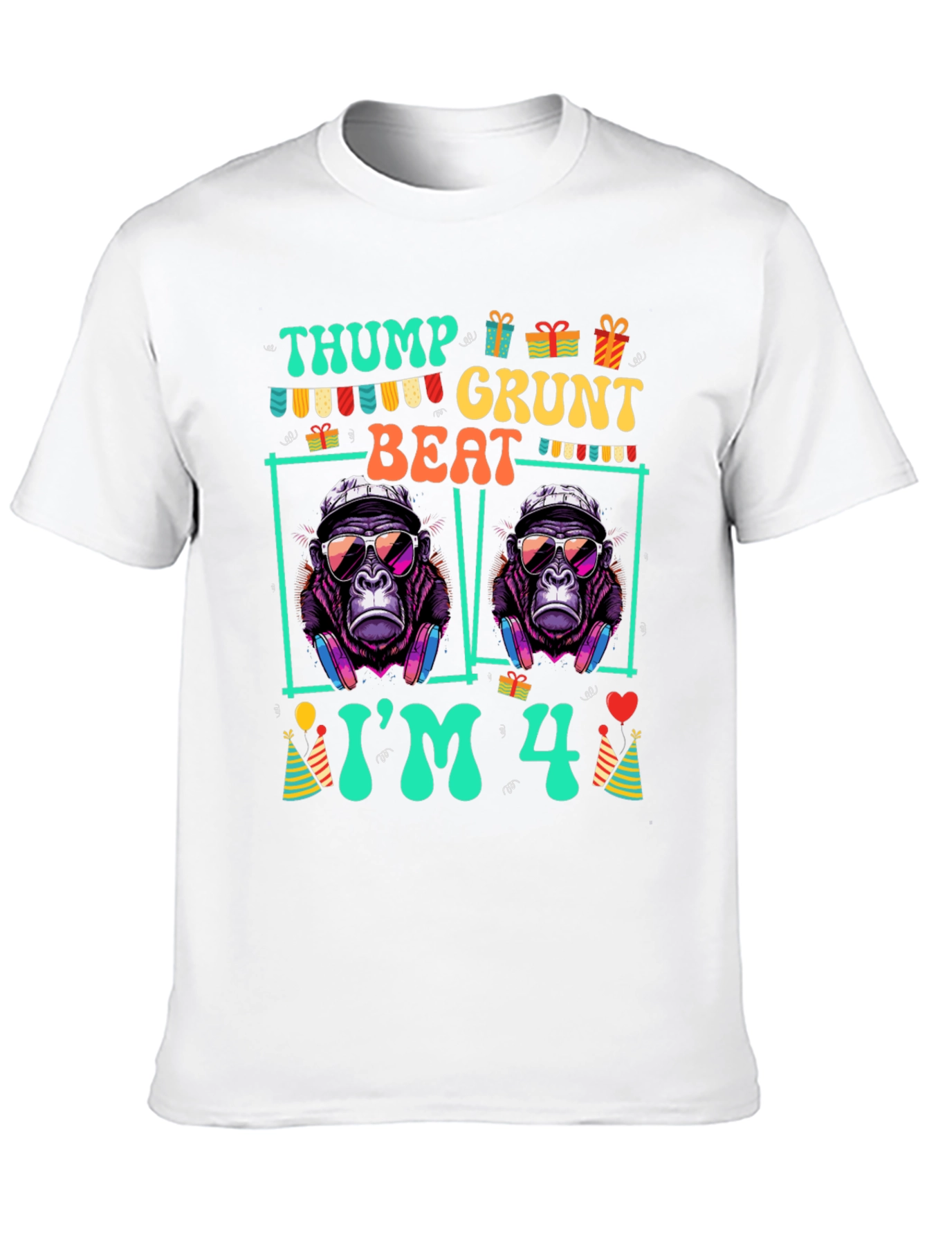 Thump Grunt Beat Im 4th Birthday T-Shirt