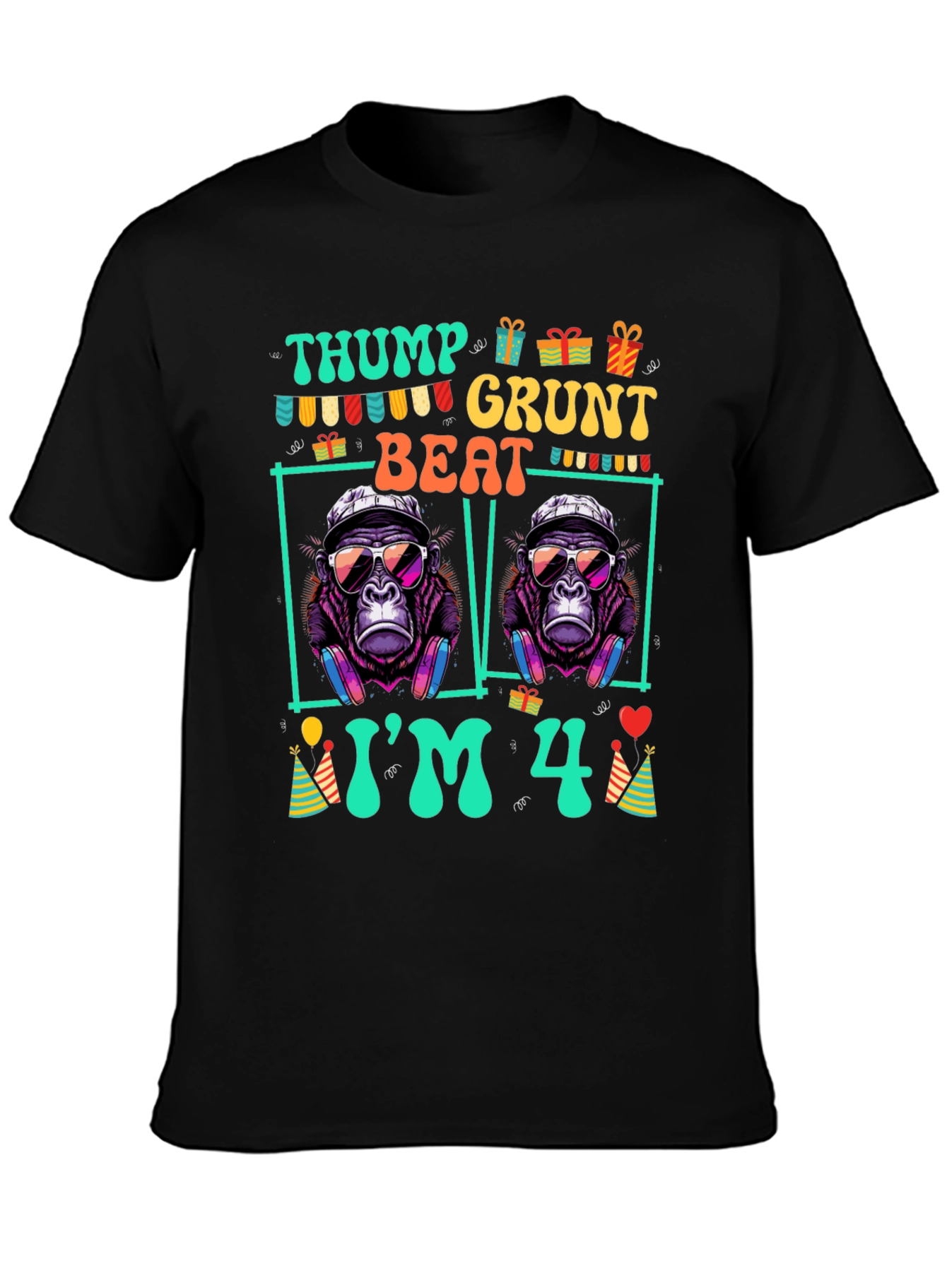 Thump Grunt Beat Im 4th Birthday T-Shirt