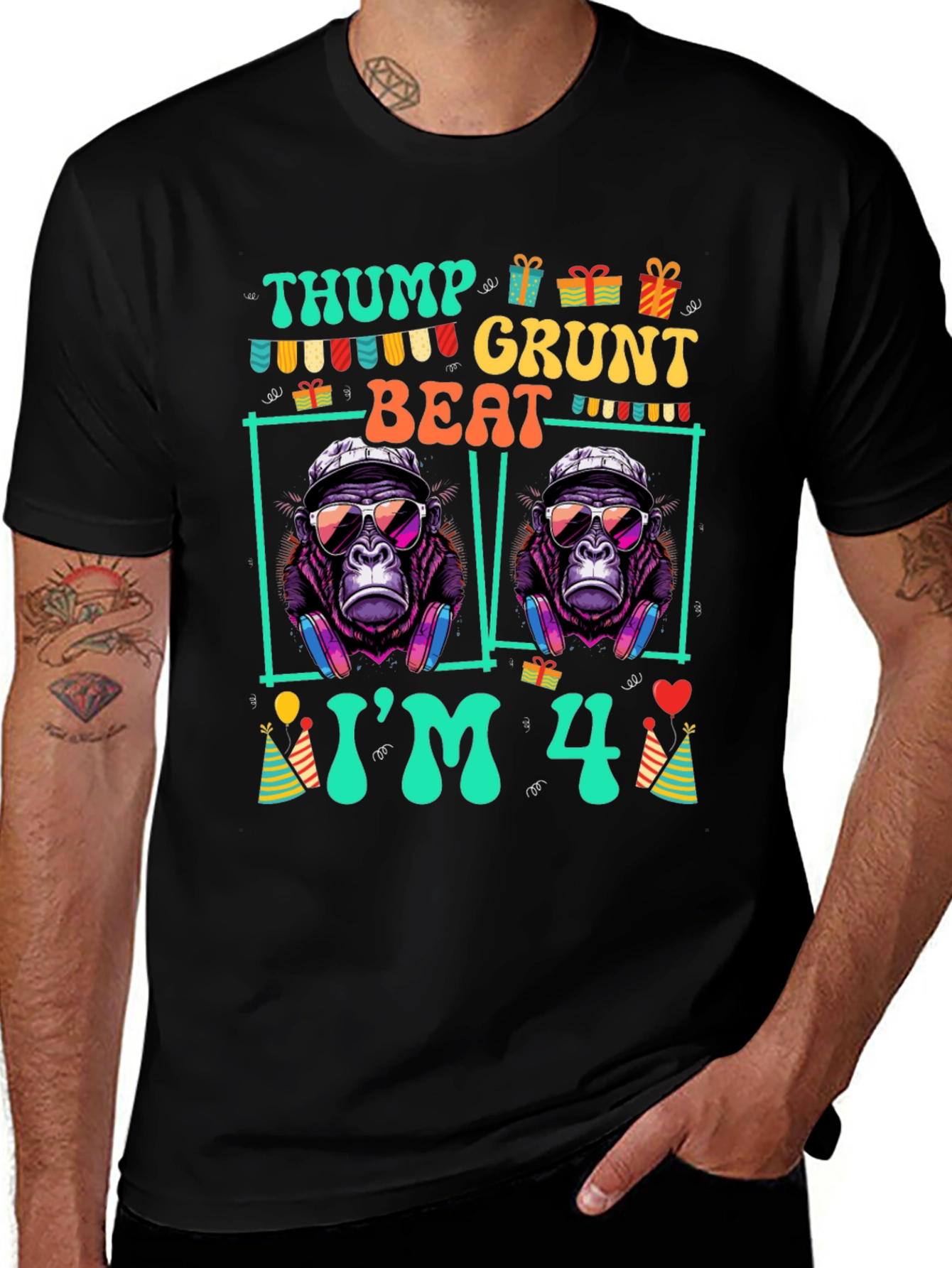 Thump Grunt Beat Im 4th Birthday T-Shirt