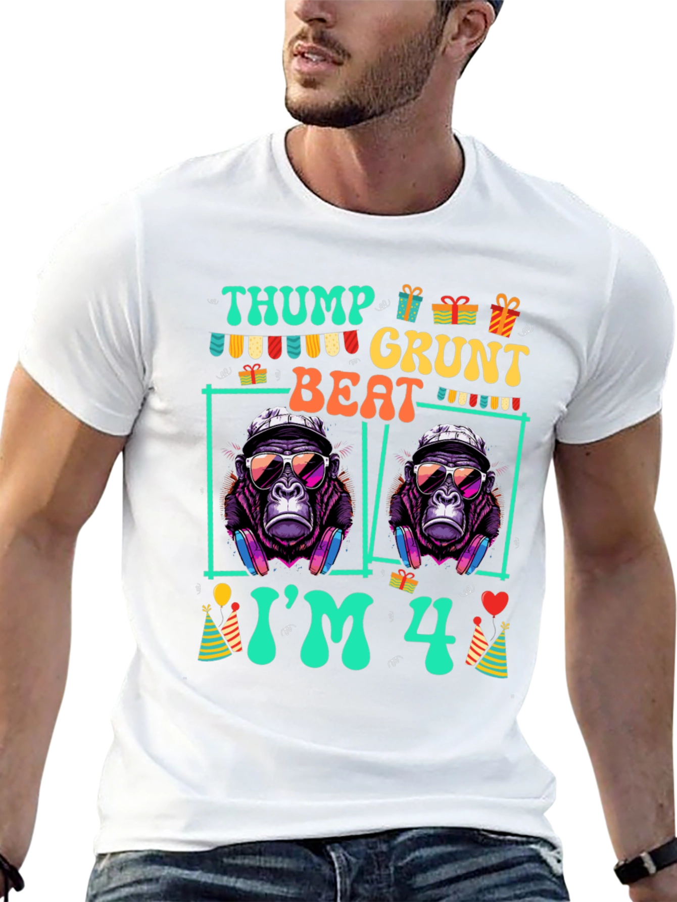 Thump Grunt Beat Im 4th Birthday T-Shirt