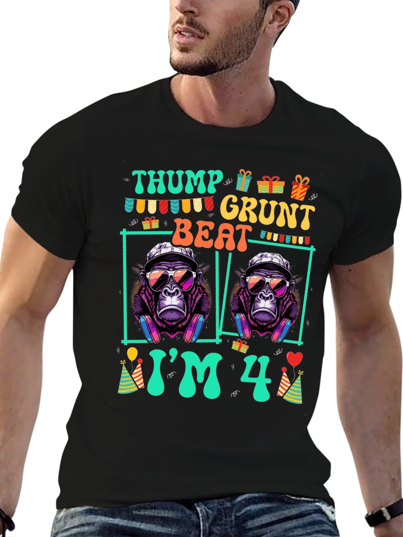 Thump Grunt Beat Im 4th Birthday T-Shirt