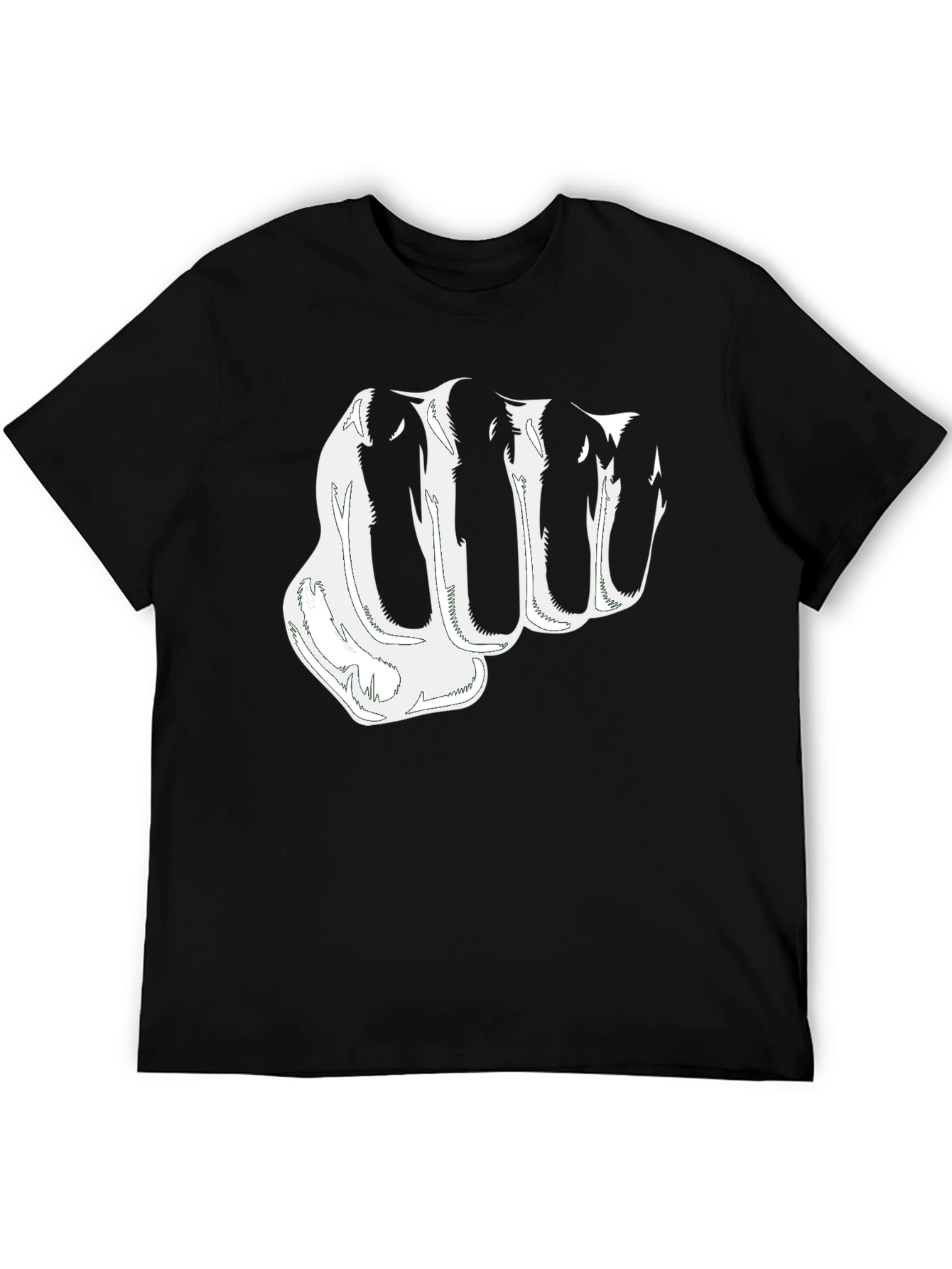 Fist Graphic Print Black T-Shirt