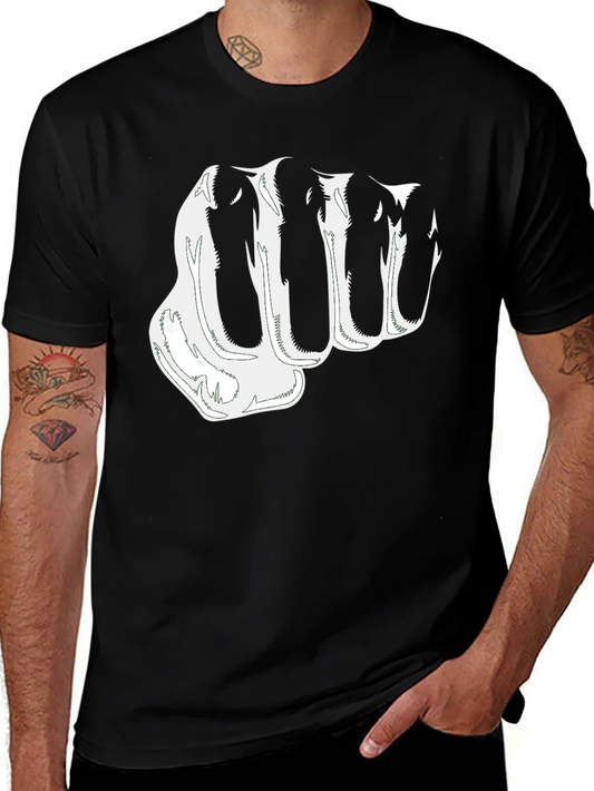 Fist Graphic Print Black T-Shirt