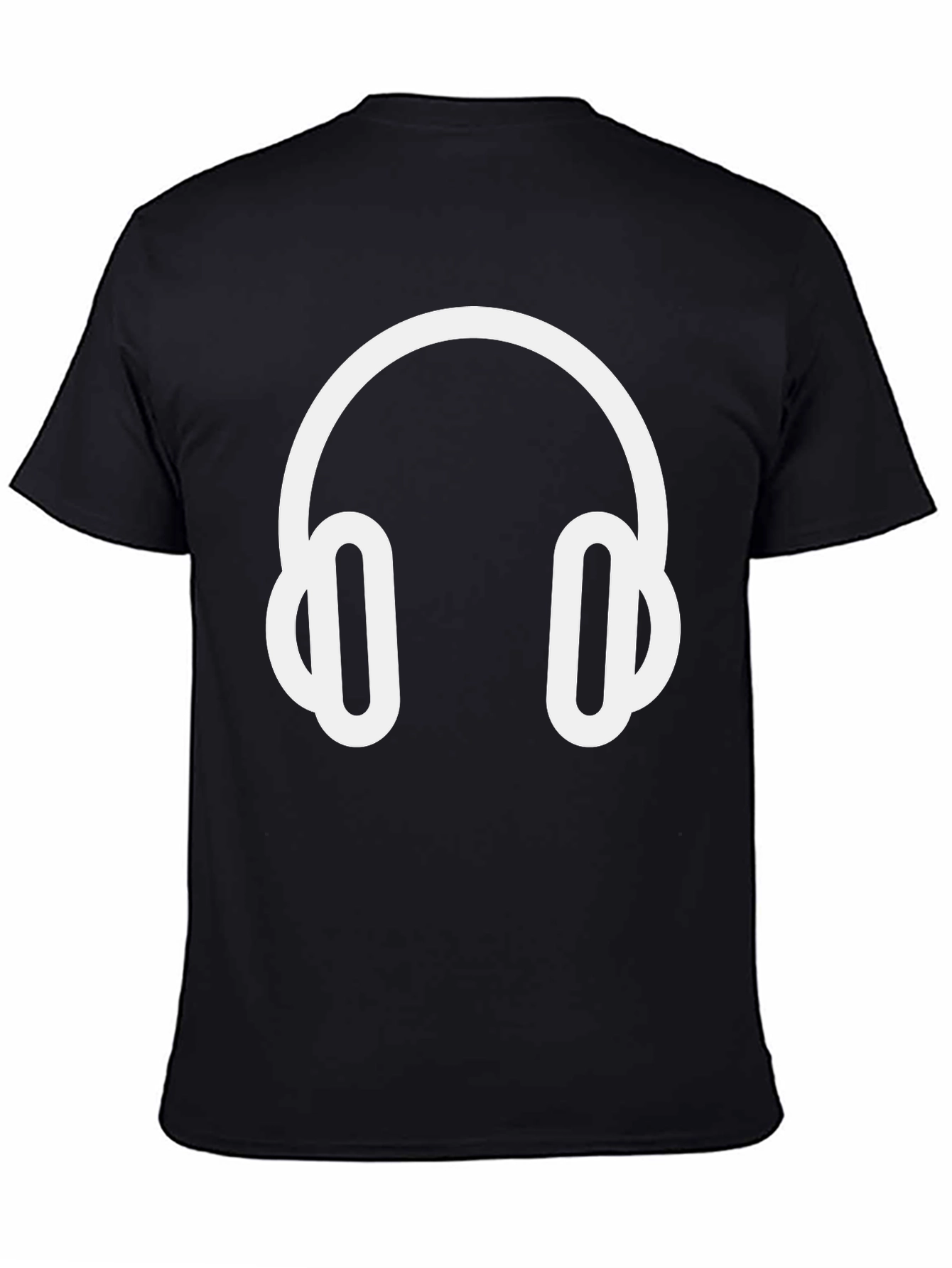 Headphone Graphic Tee - Black Casual T-Shirt