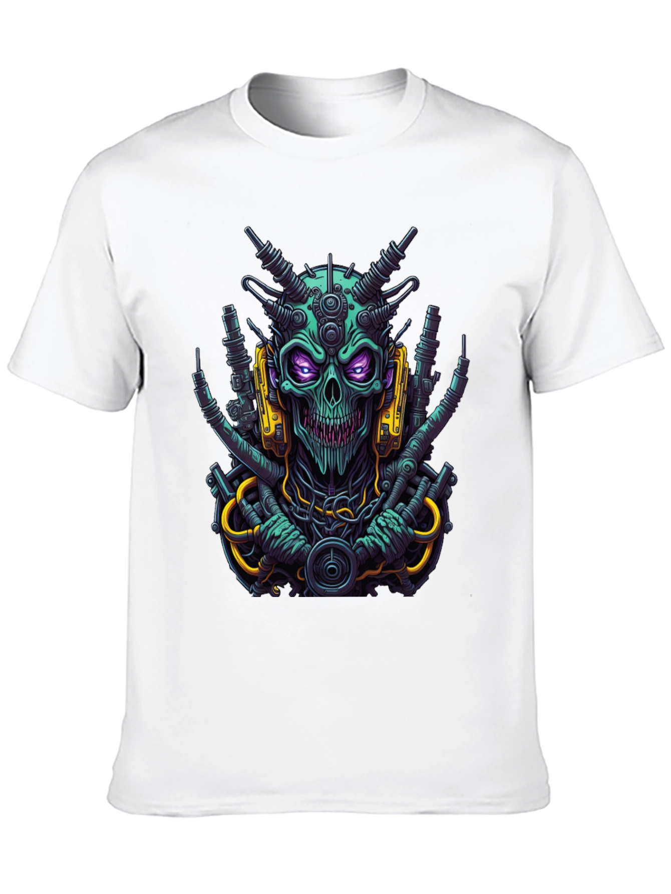 Cyberpunk Skull T-Shirt - Bold Sci-Fi Style