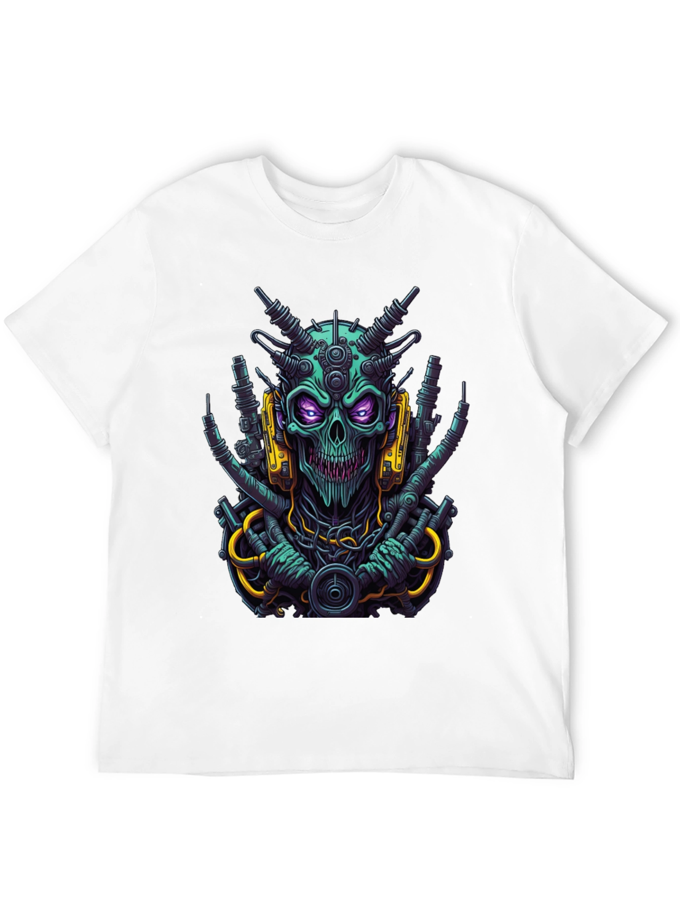 Cyberpunk Skull T-Shirt - Bold Sci-Fi Style