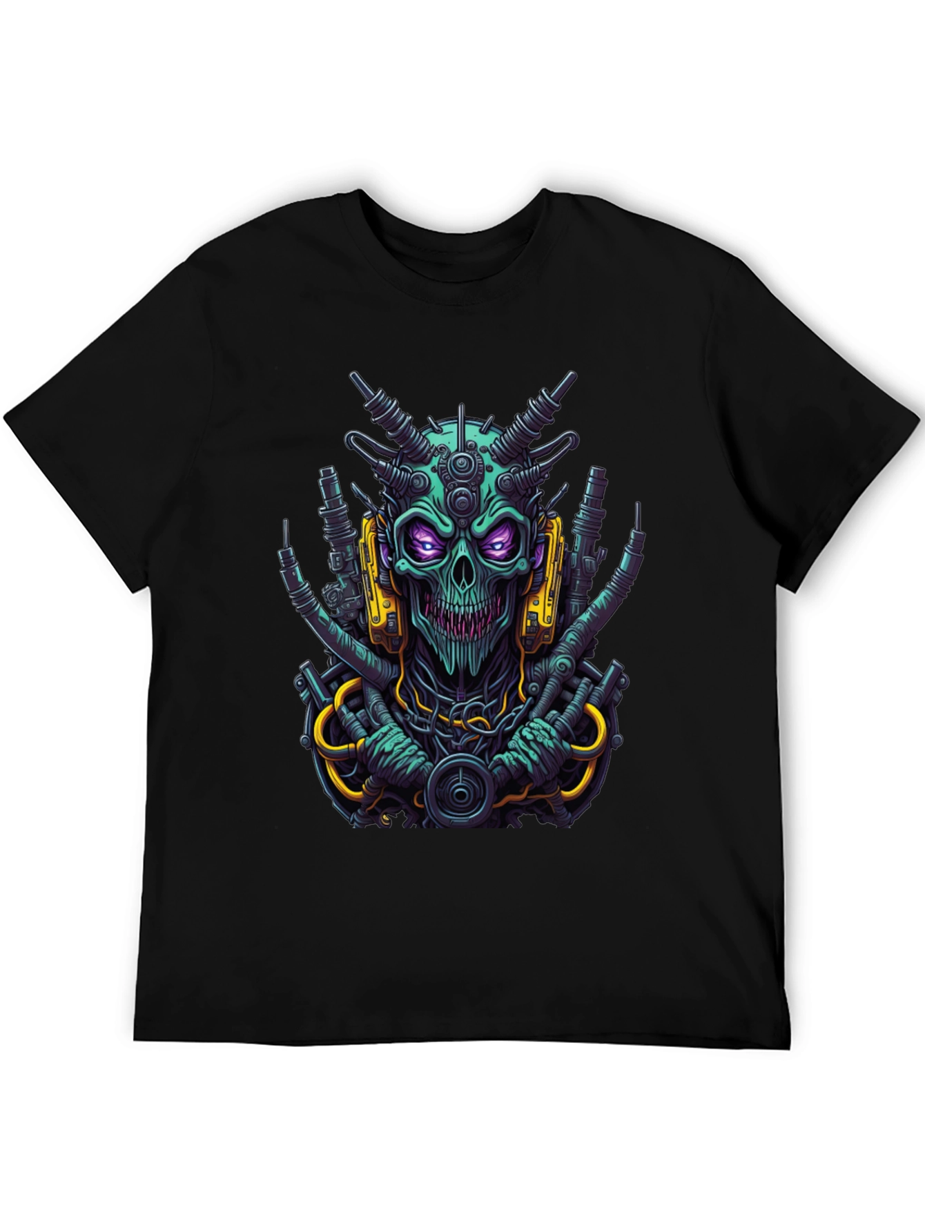 Cyberpunk Skull T-Shirt - Bold Sci-Fi Style