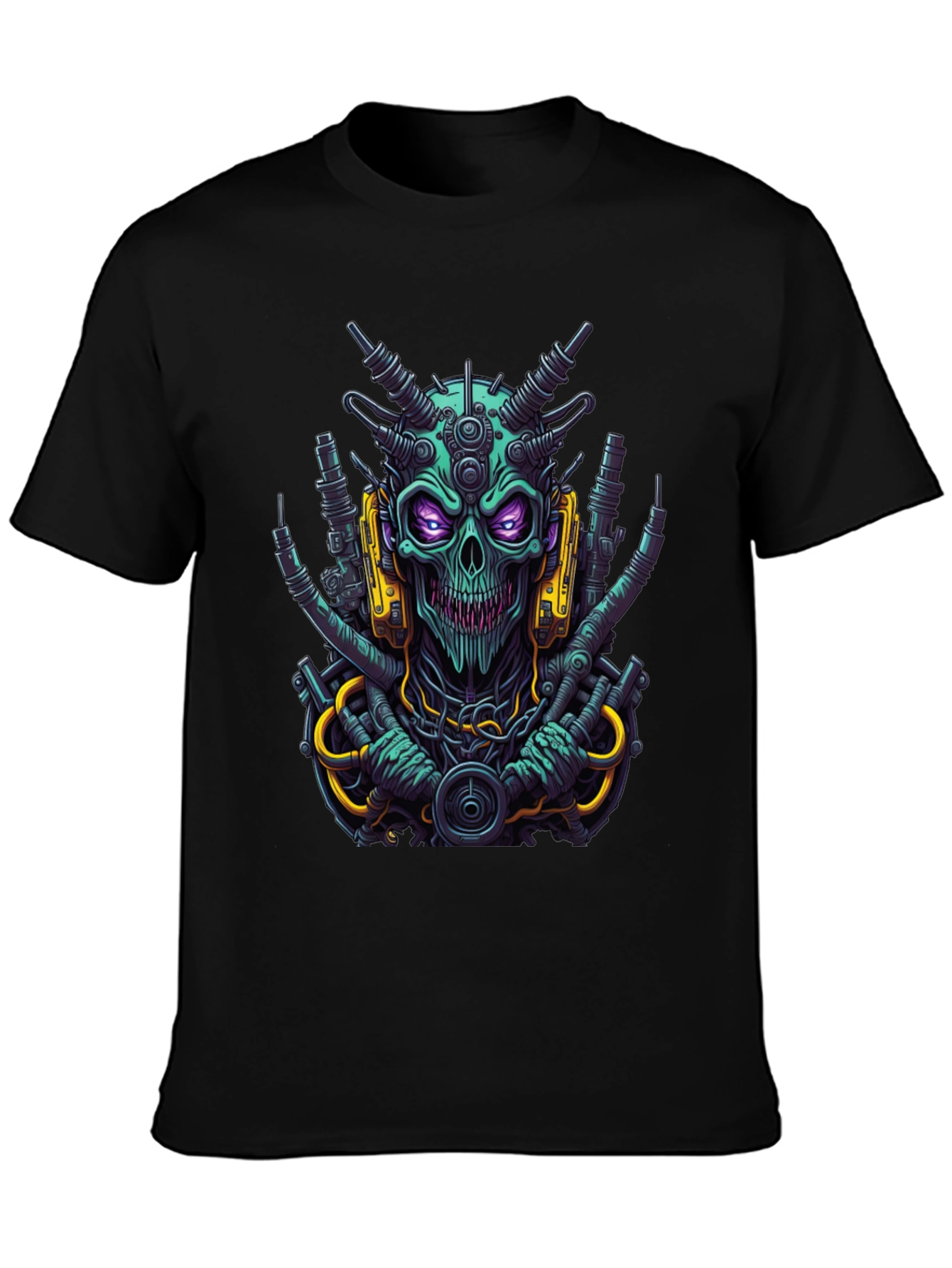 Cyberpunk Skull T-Shirt - Bold Sci-Fi Style