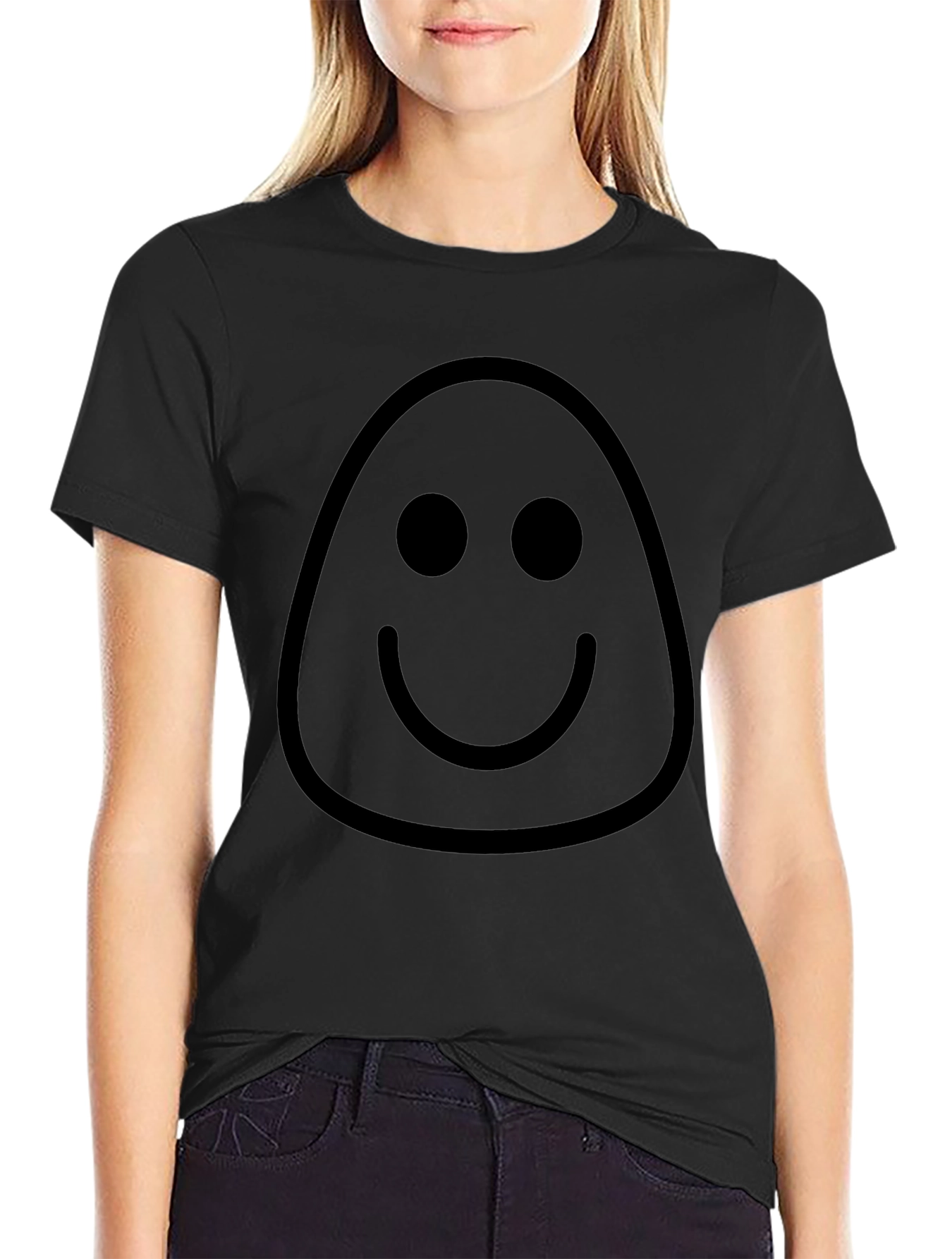 Smiley Face Graphic Tee - Mens Black T-Shirt