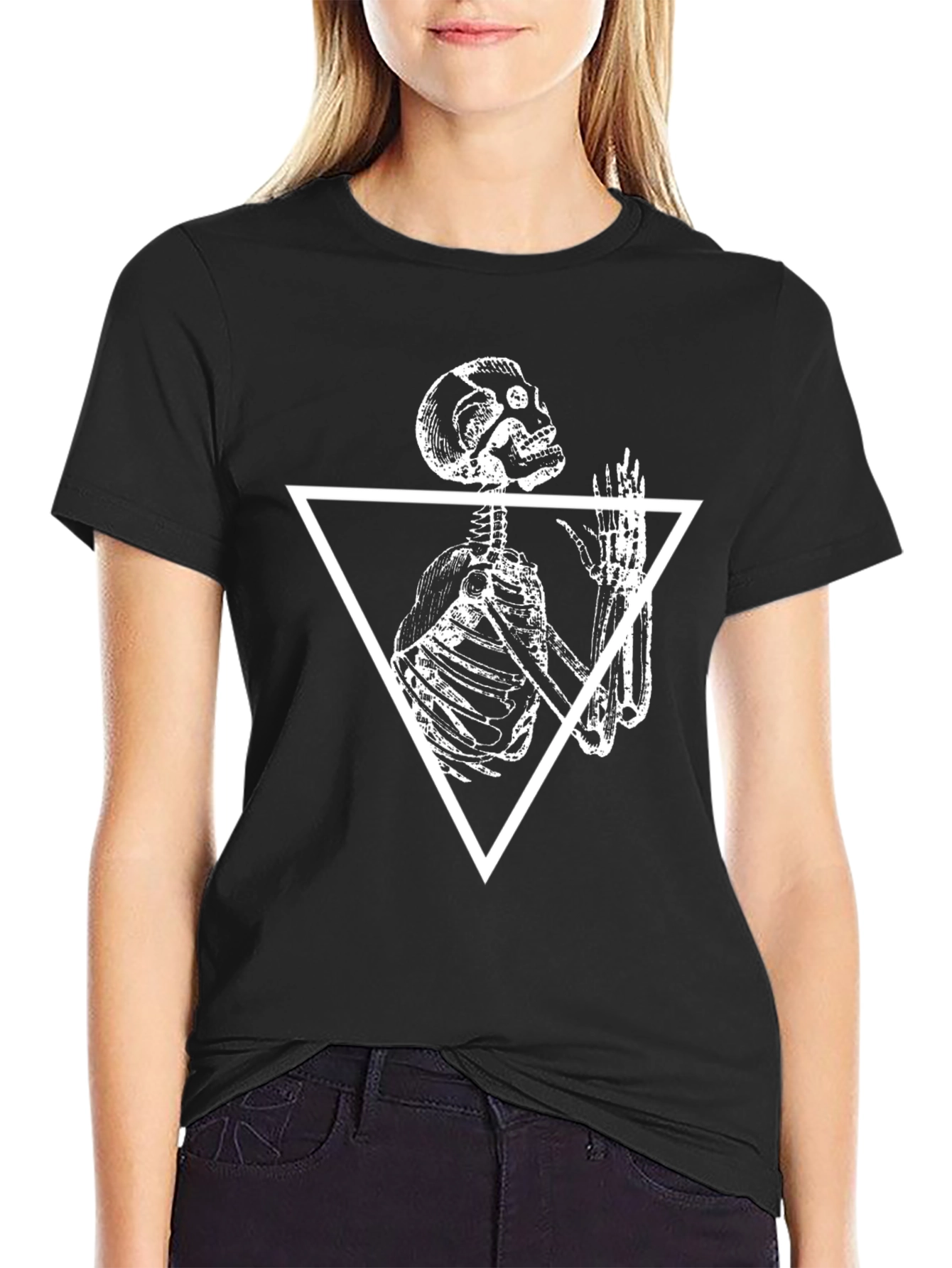 Skeleton Triangle Black Graphic Tee