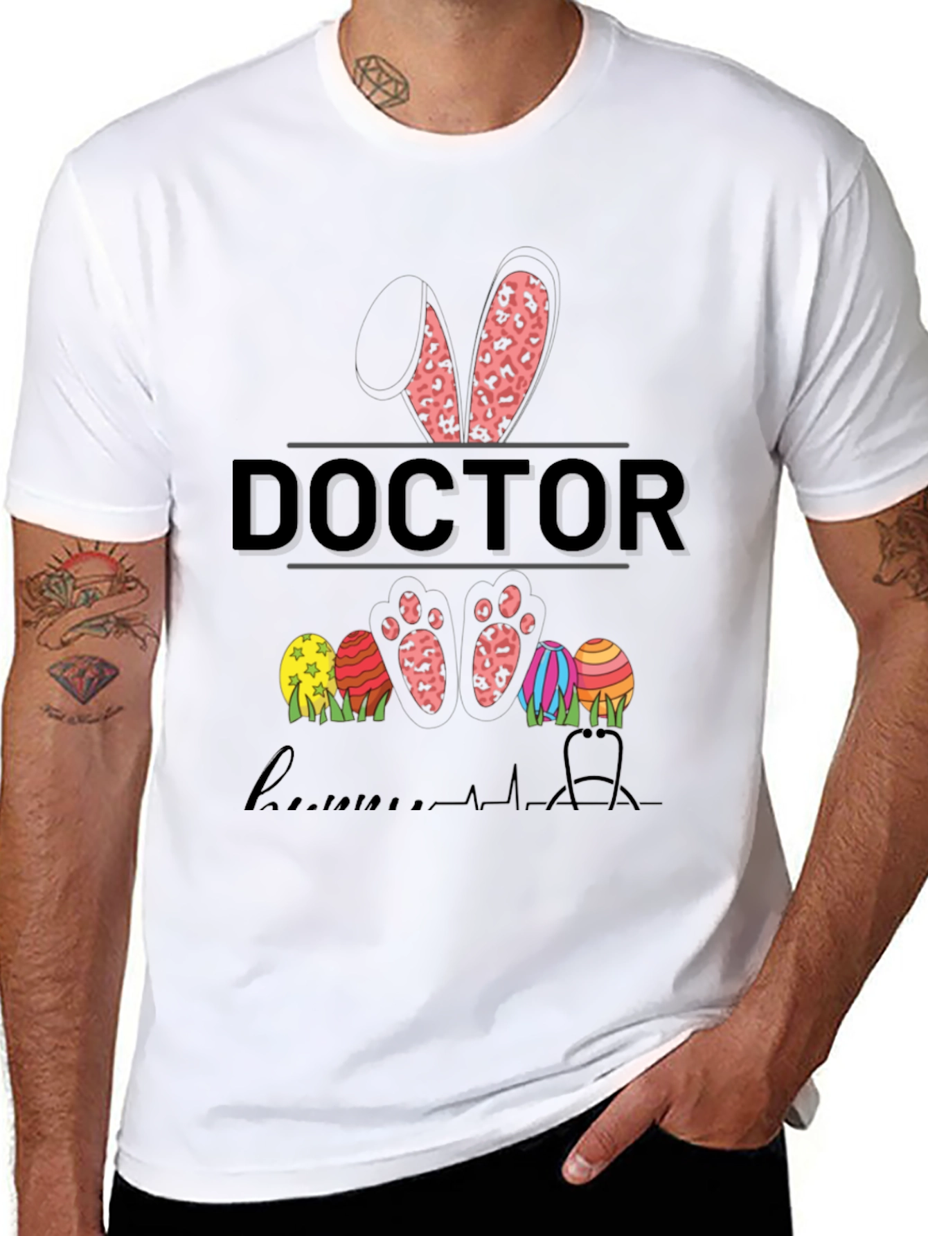 Doctor Easter Bunny Leopard Print Shirt