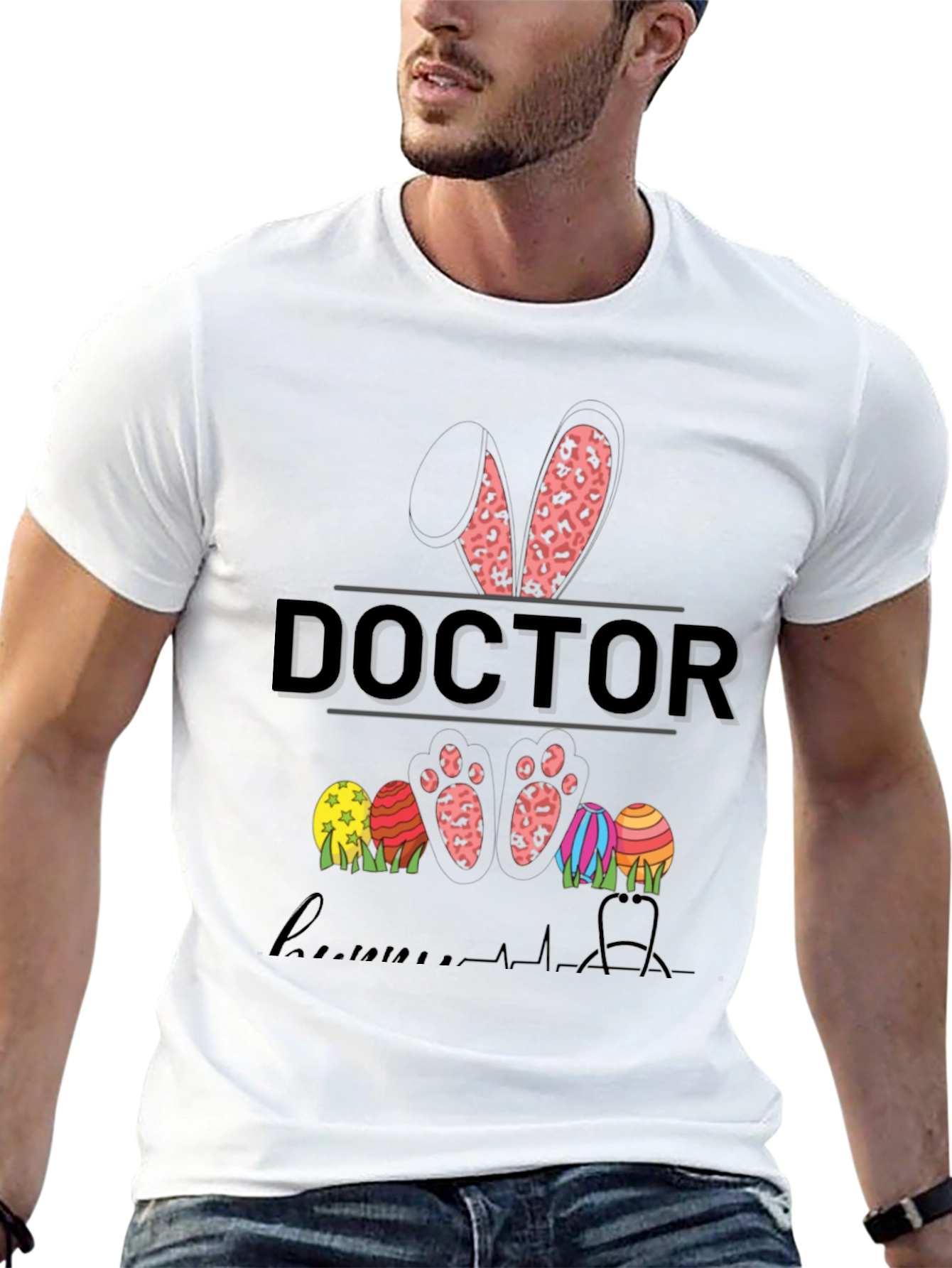 Doctor Easter Bunny Leopard Print Shirt