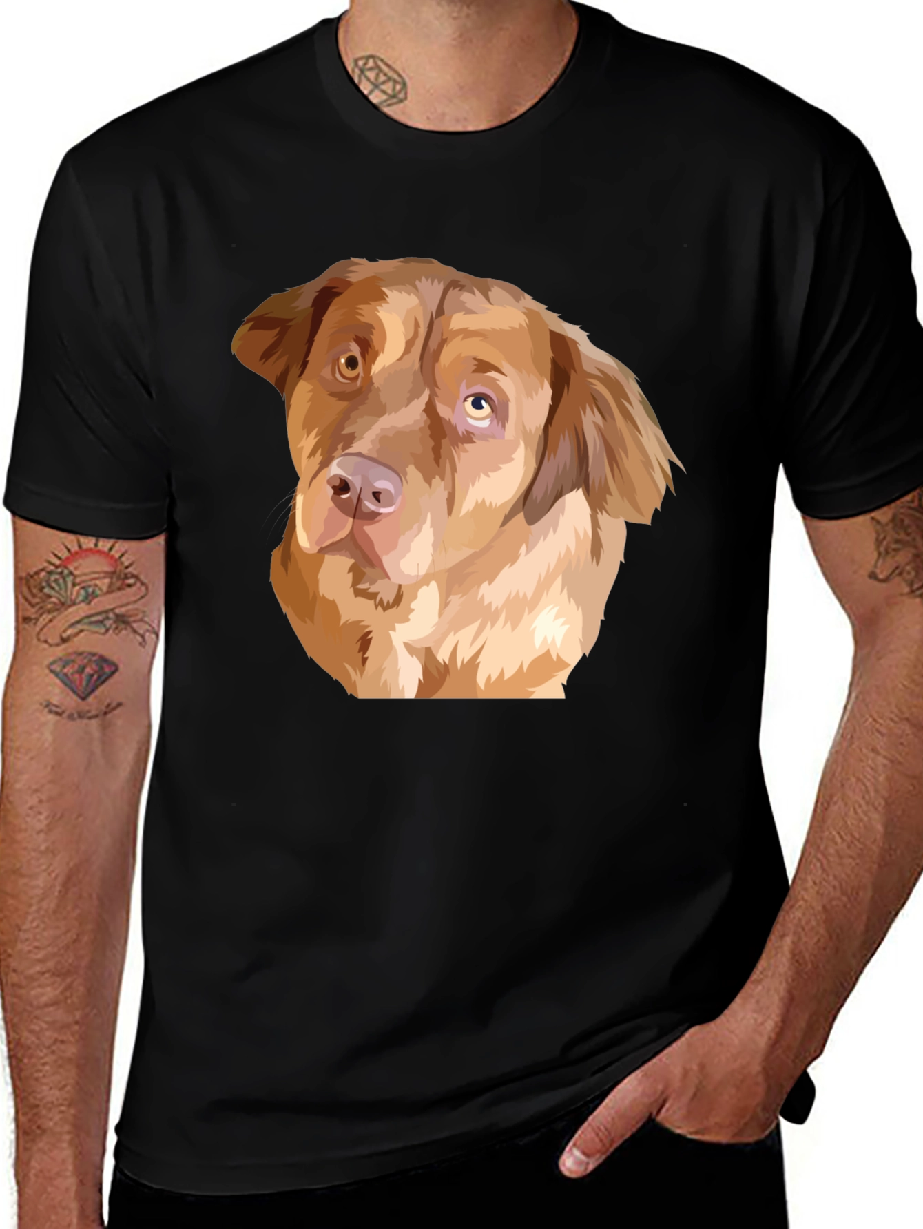 Dog Graphic Black T-Shirt - Pet Lover Apparel