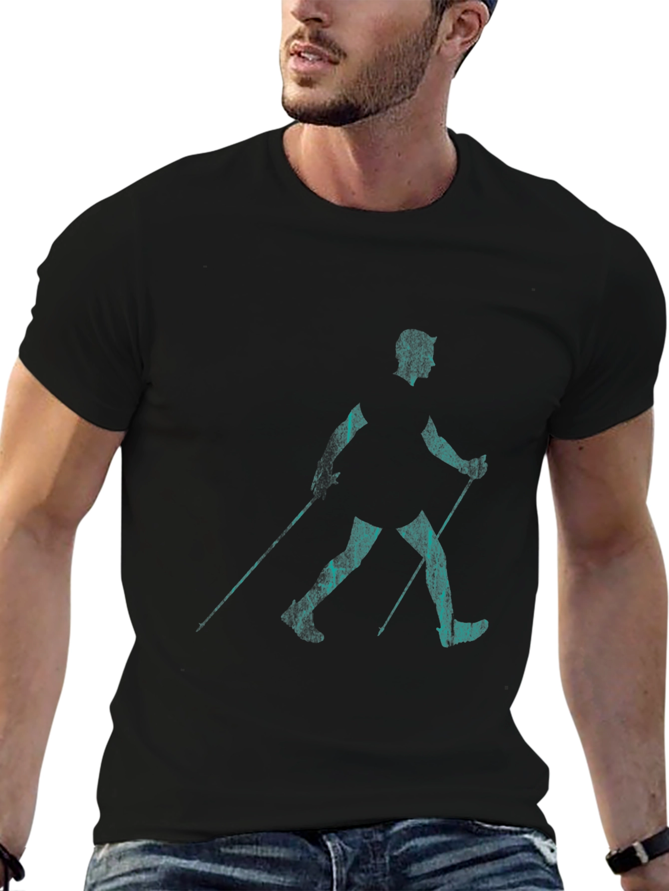 Nordic Walking Black T-Shirt