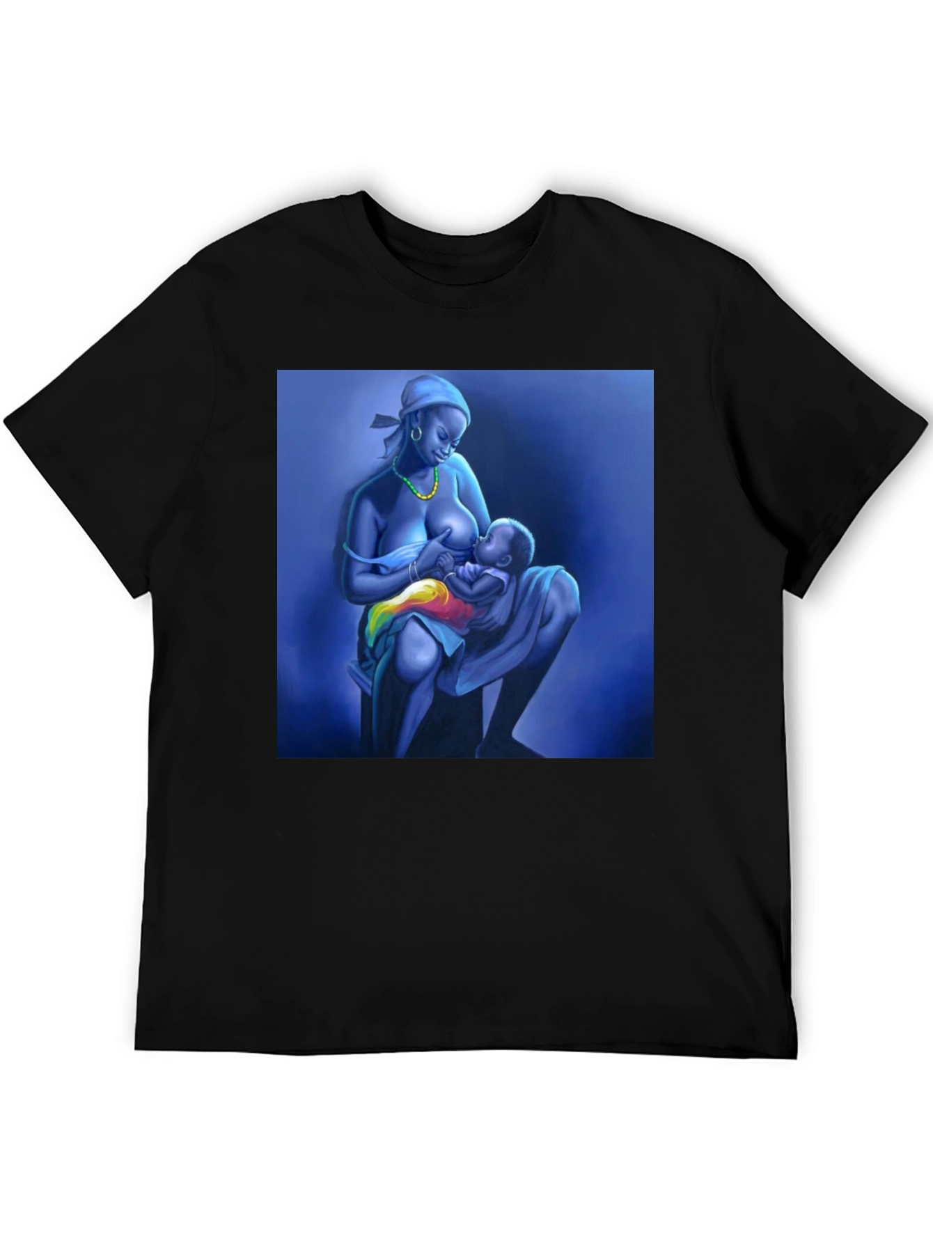 Breastfeeding Art Black T-Shirt