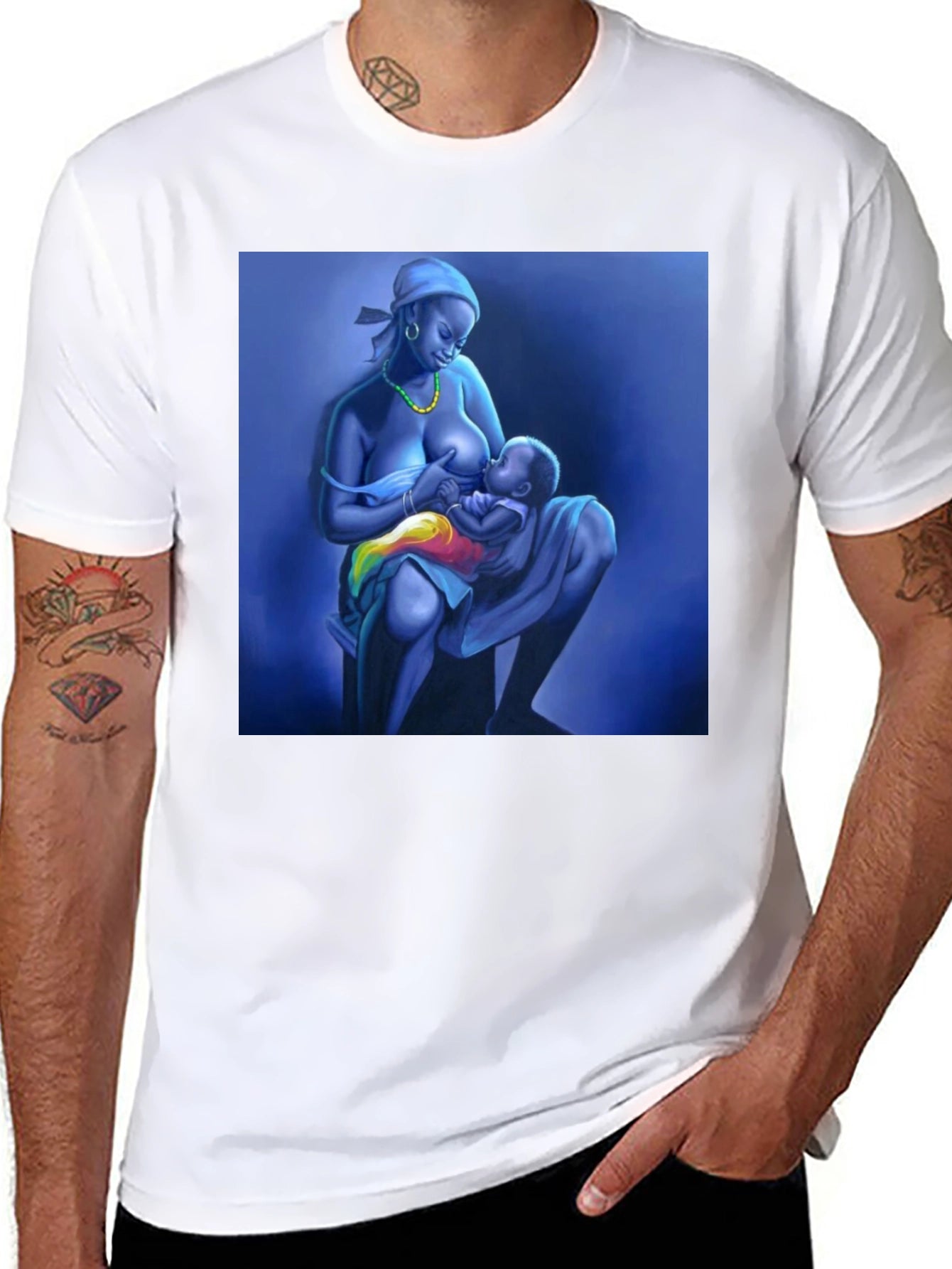 Breastfeeding Art Black T-Shirt