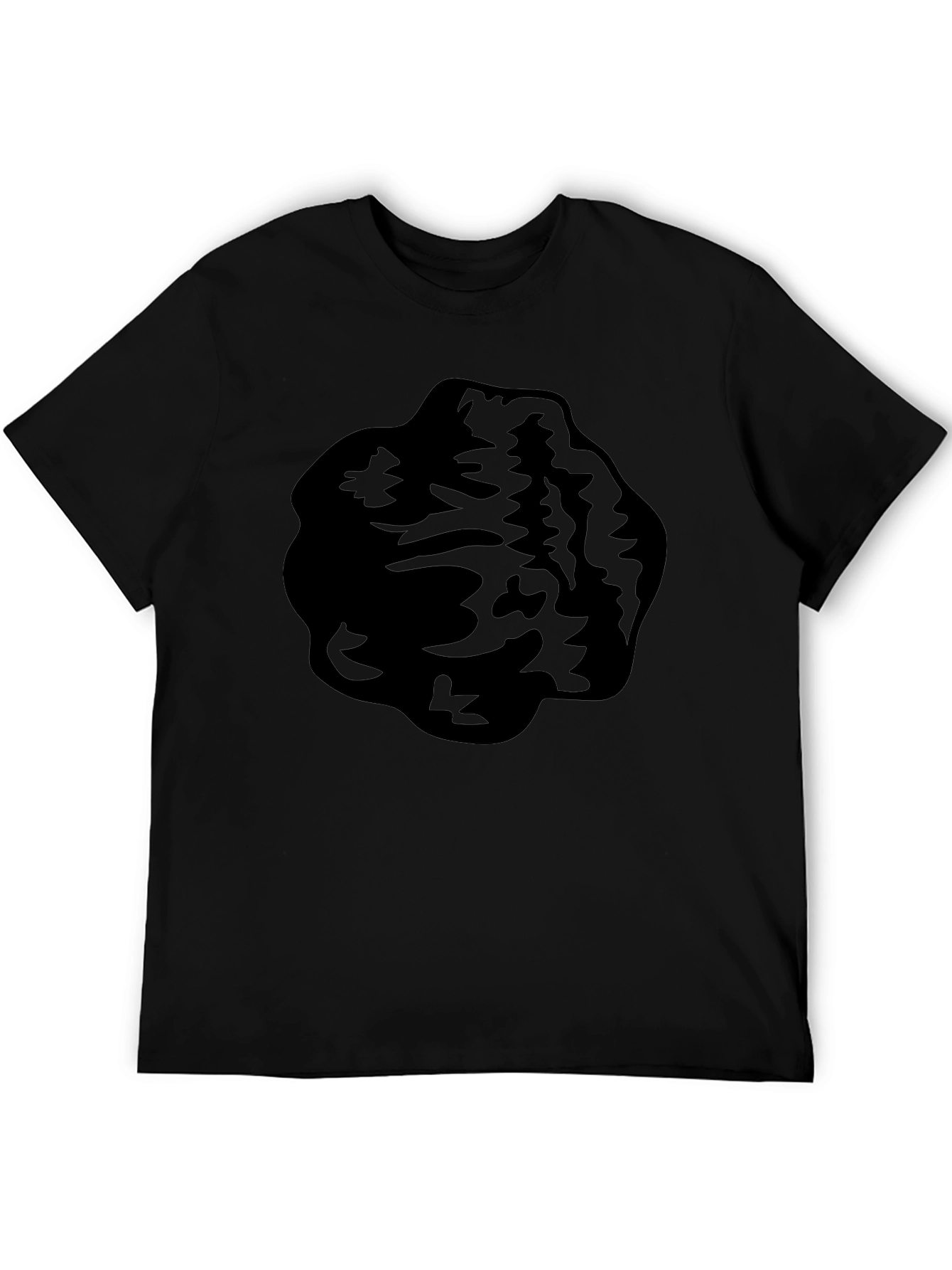 Black Graphic Tee - Abstract Blob Design