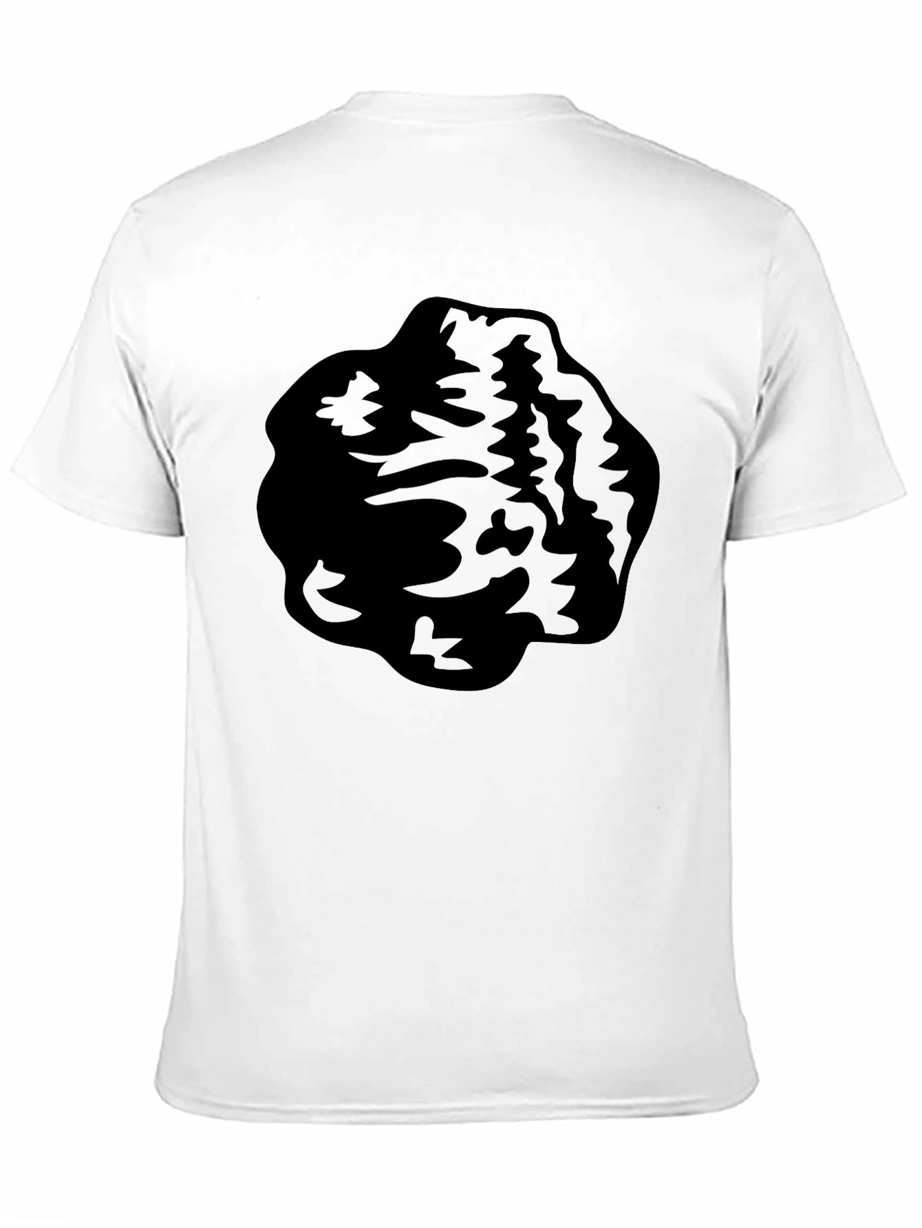 Black Graphic Tee - Abstract Blob Design