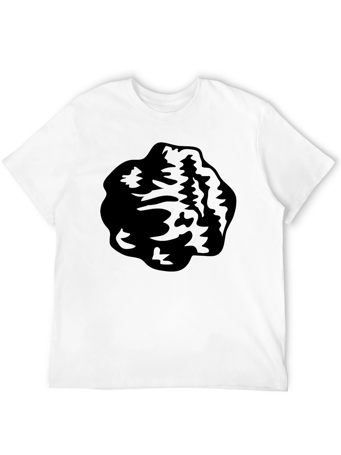 Black Graphic Tee - Abstract Blob Design