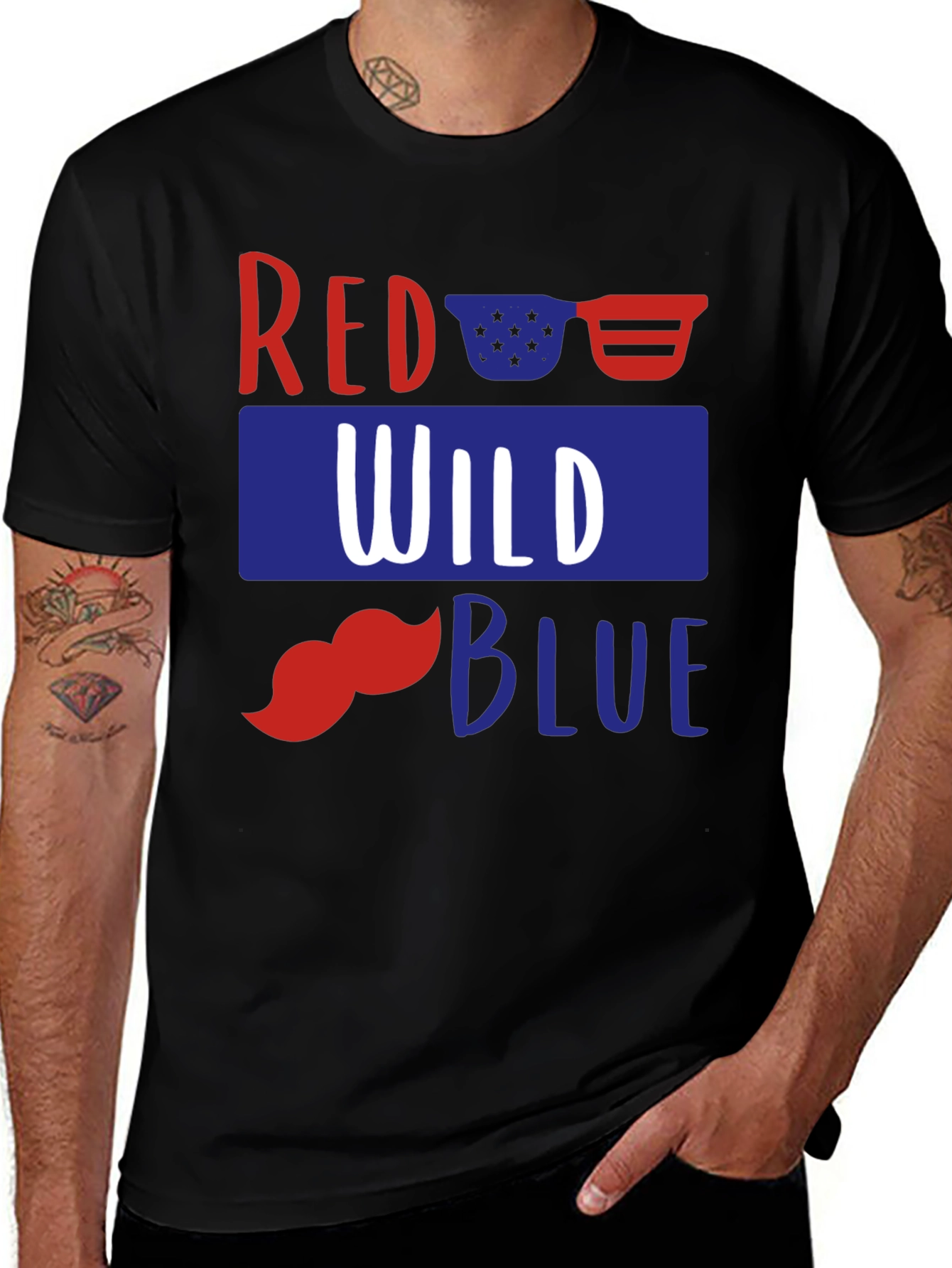 Red Wild Blue Patriotic Graphic Tee
