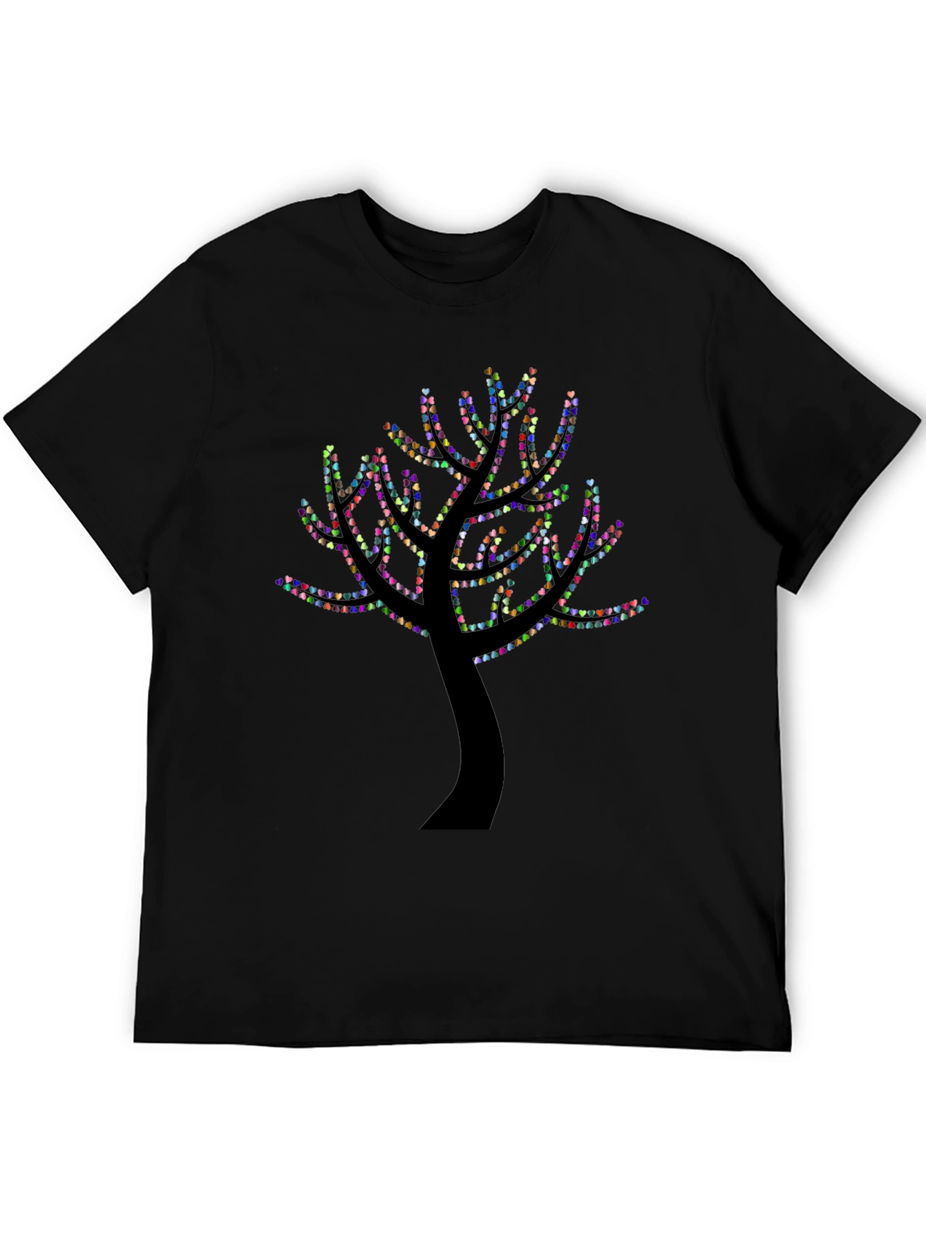 Heart Tree Graphic Black T-Shirt