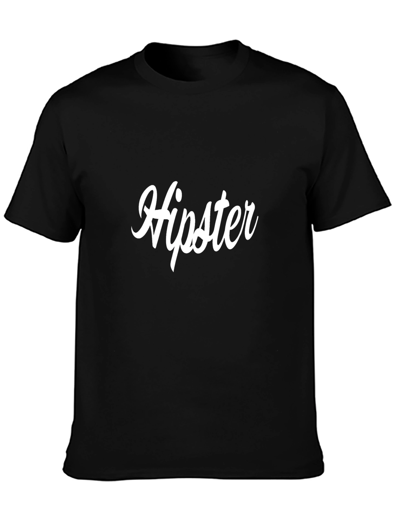 Black Hipster Graphic T-Shirt for Men