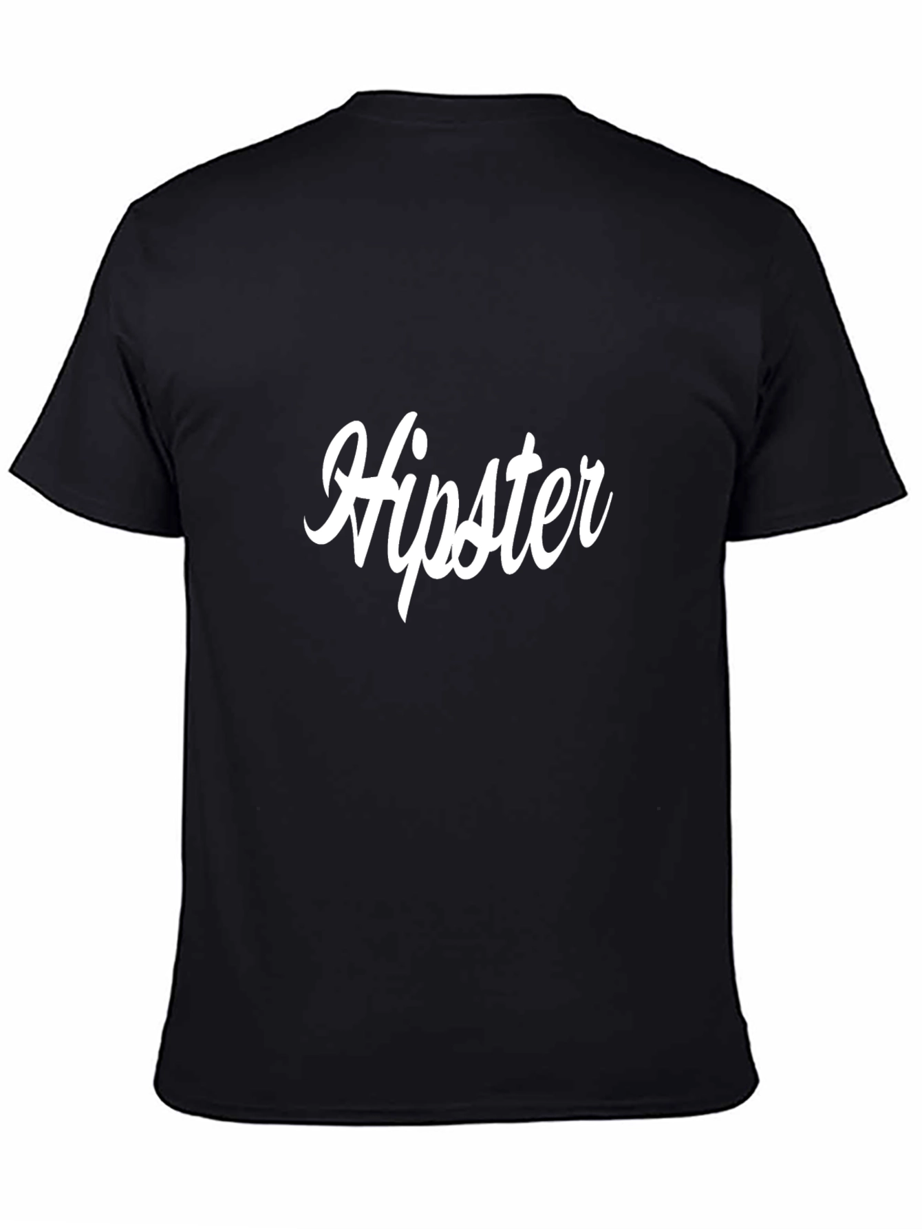 Black Hipster Graphic T-Shirt for Men