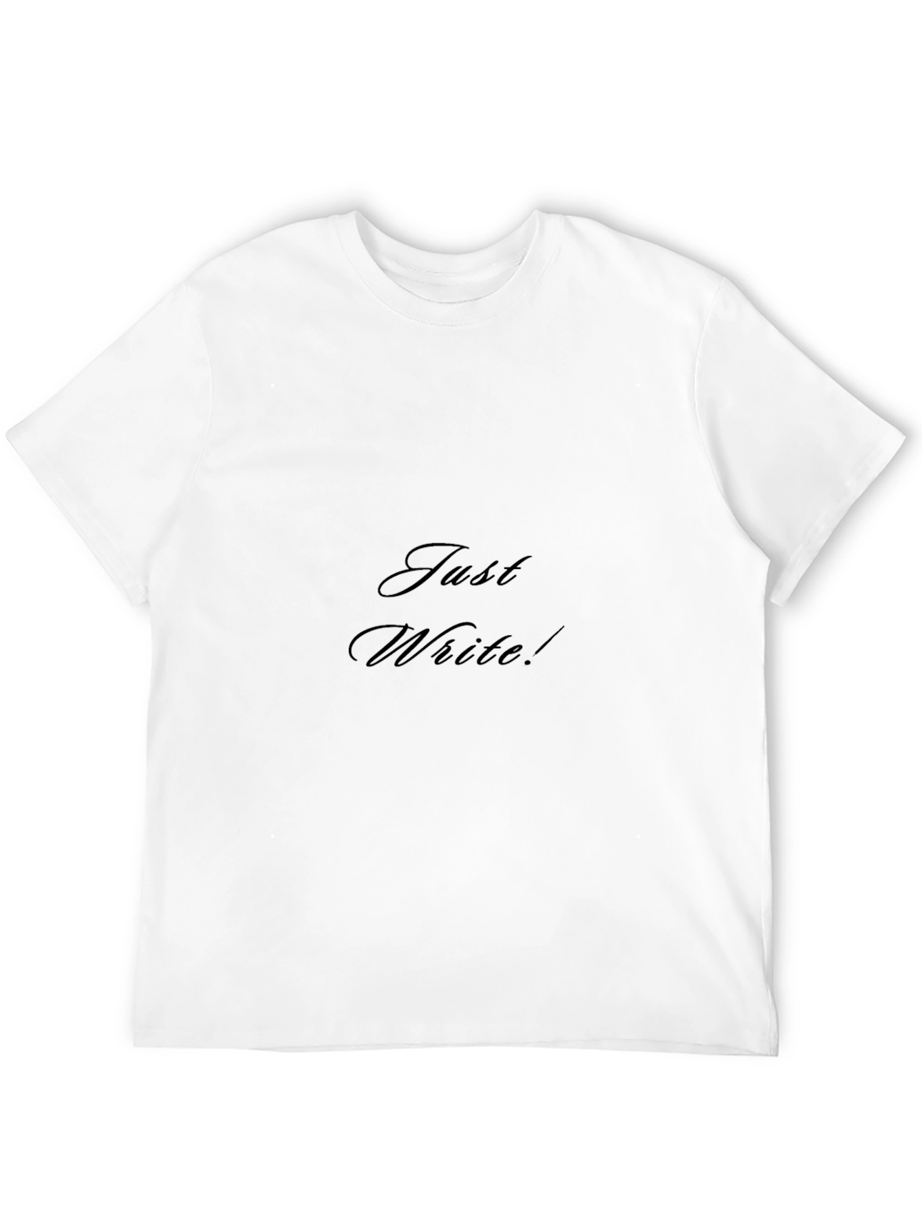 Just Write! Stylish Black Crew Neck T-Shirt