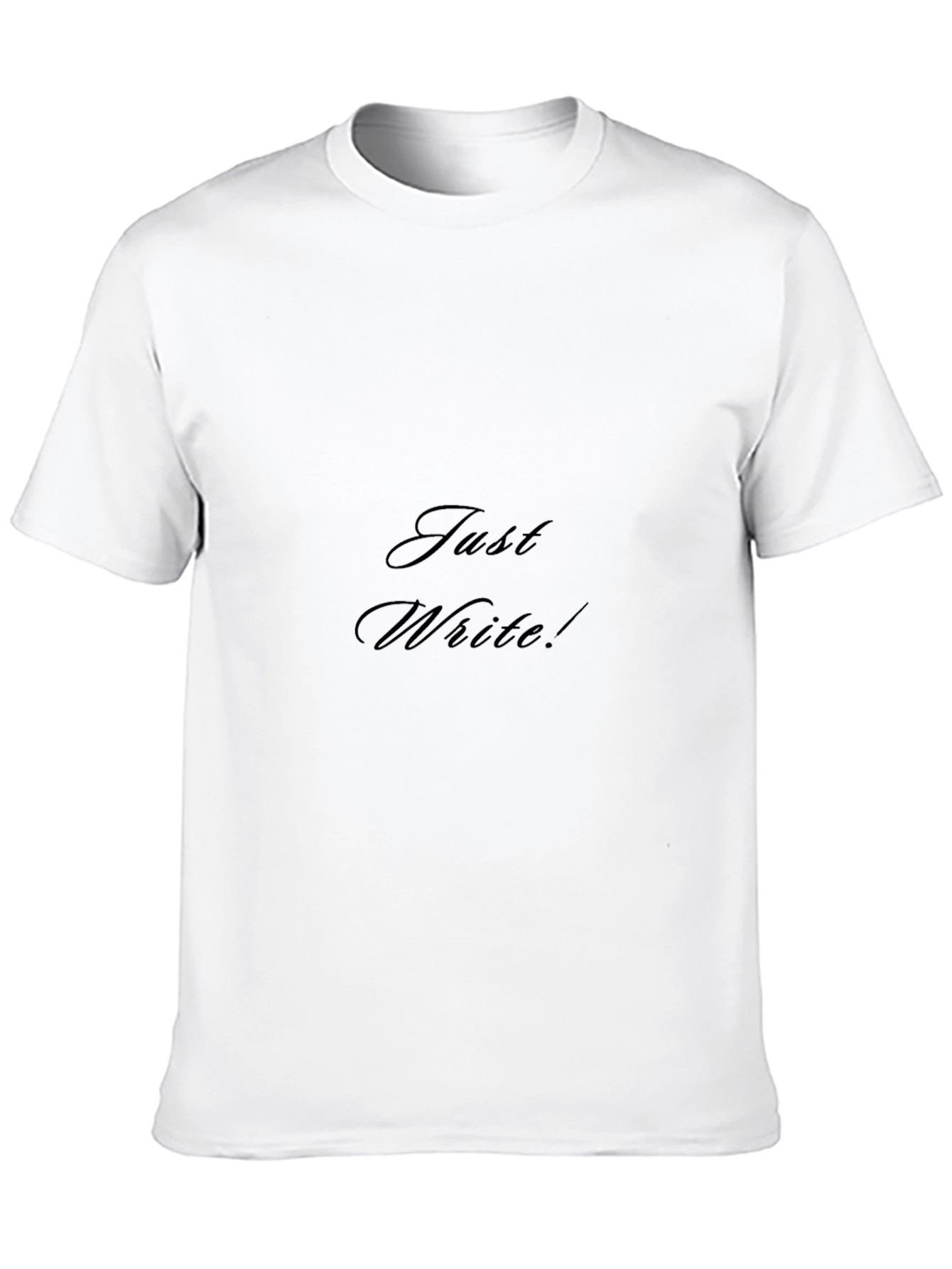 Just Write! Stylish Black Crew Neck T-Shirt