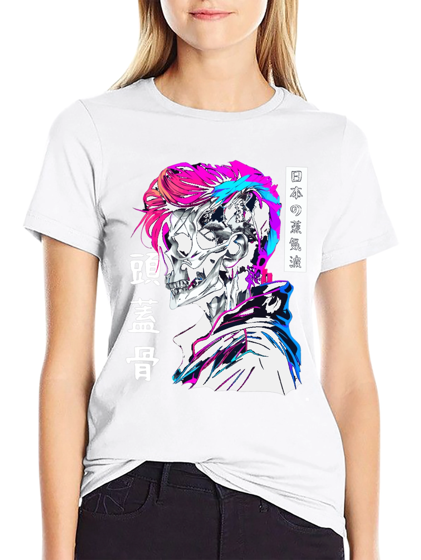 Cyberpunk Skull Graphic Tee - Edgy Style