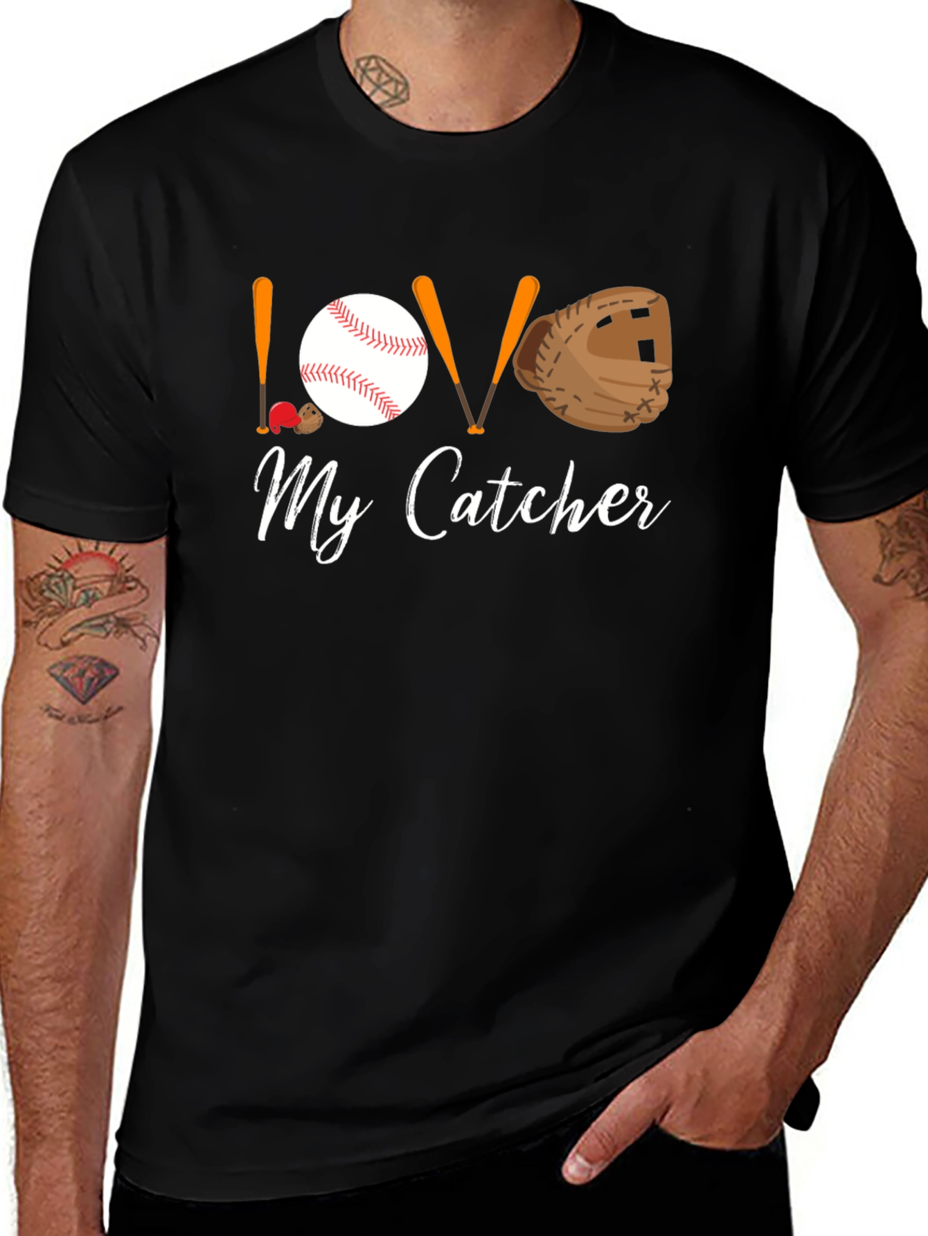 Love My Catcher Baseball Graphic Tee
