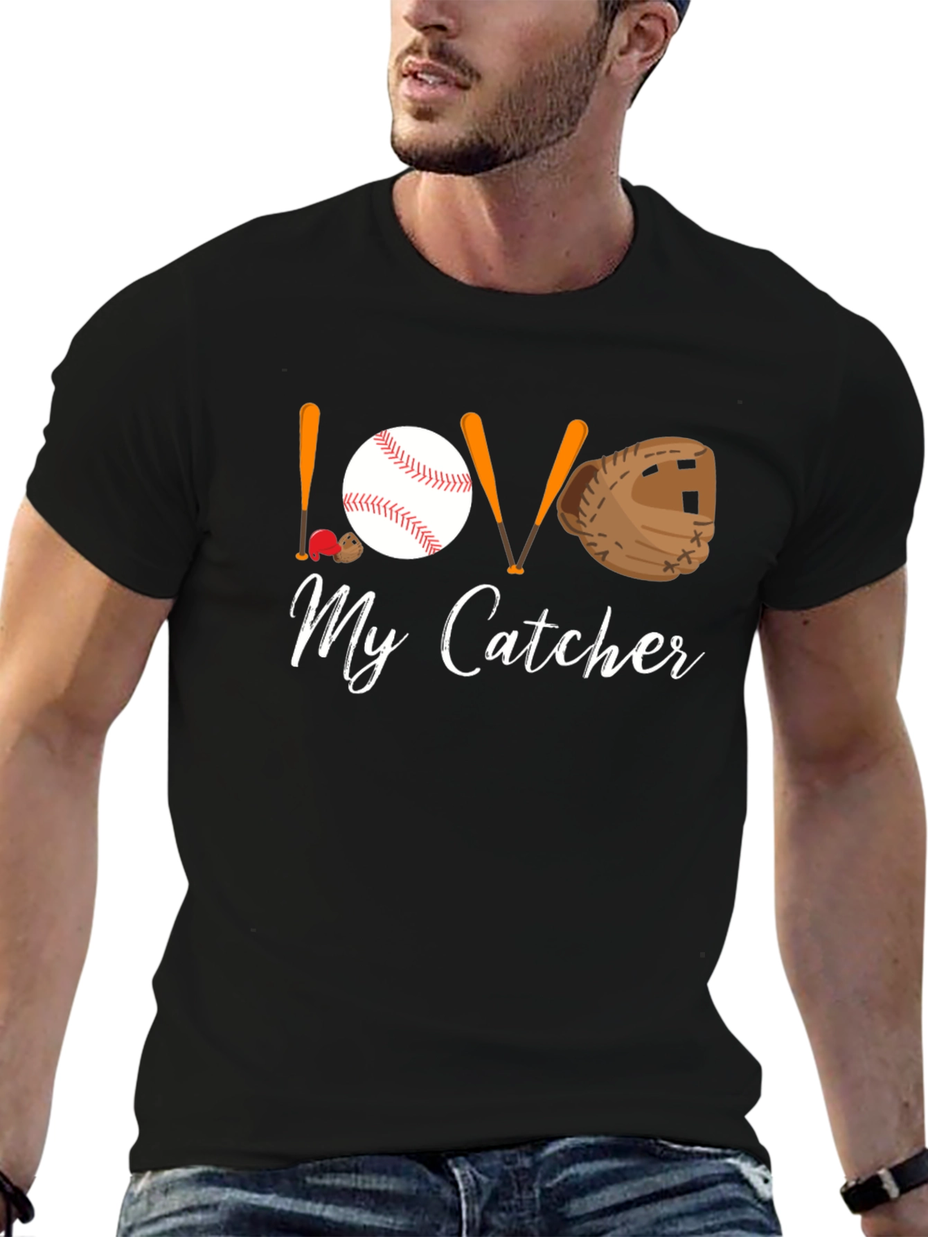 Love My Catcher Baseball Graphic Tee