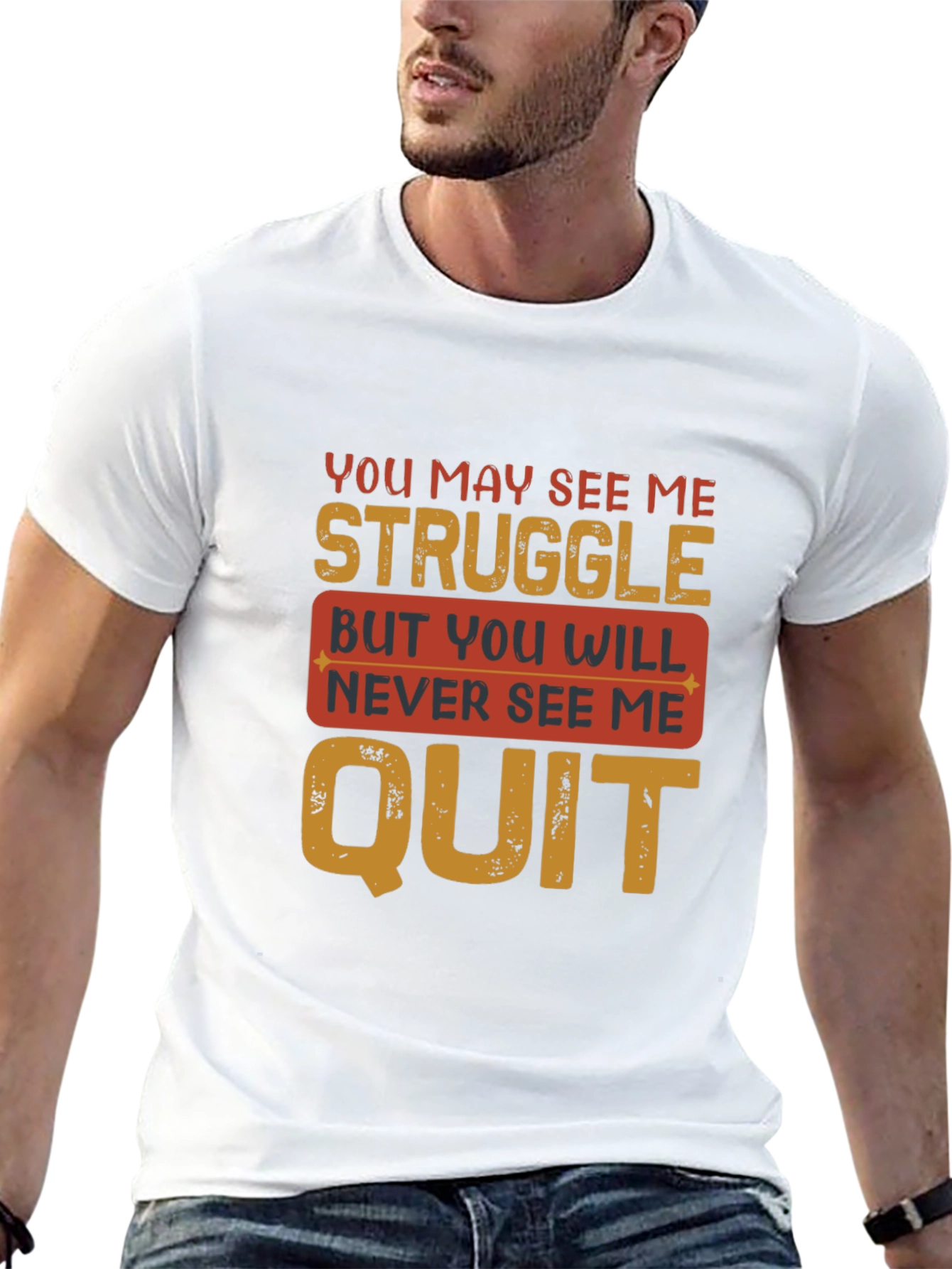 Motivational Graphic T-Shirt - Never Quit