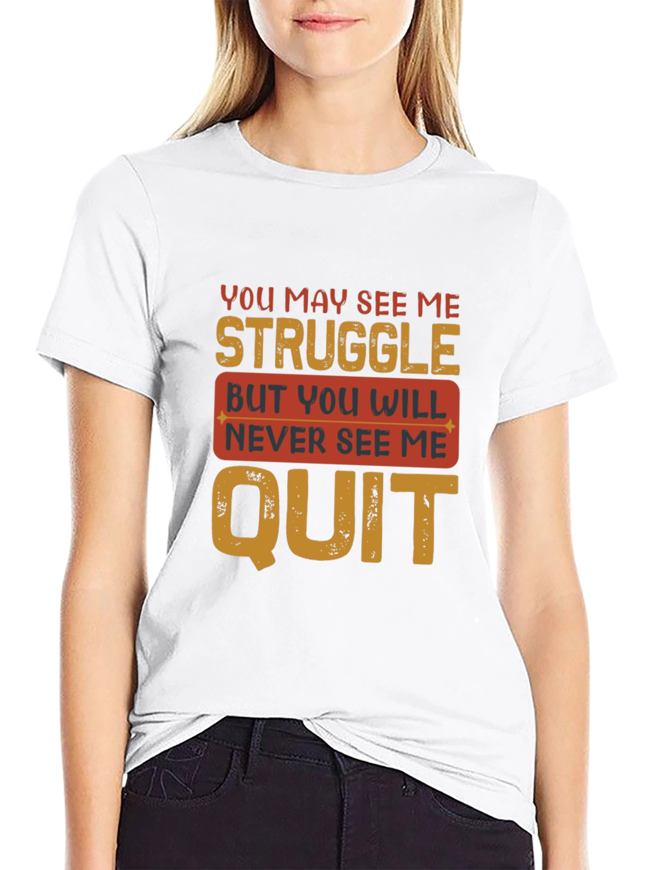 Motivational Graphic T-Shirt - Never Quit