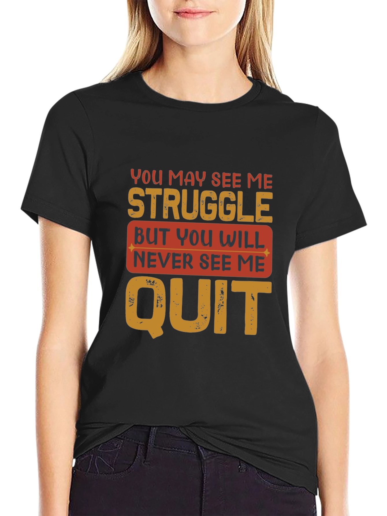 Motivational Graphic T-Shirt - Never Quit