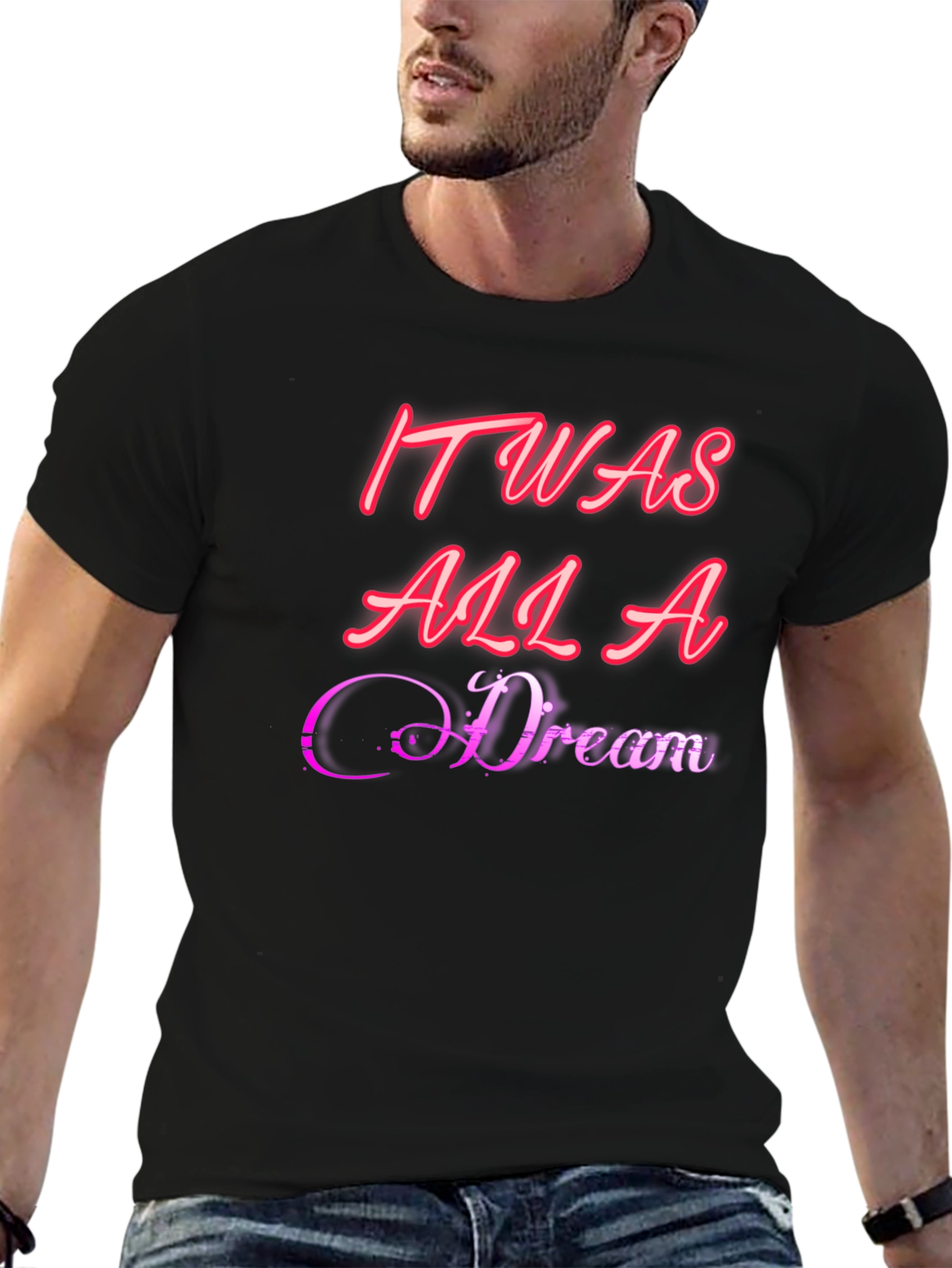It Was All A Dream Graphic Tee - Black