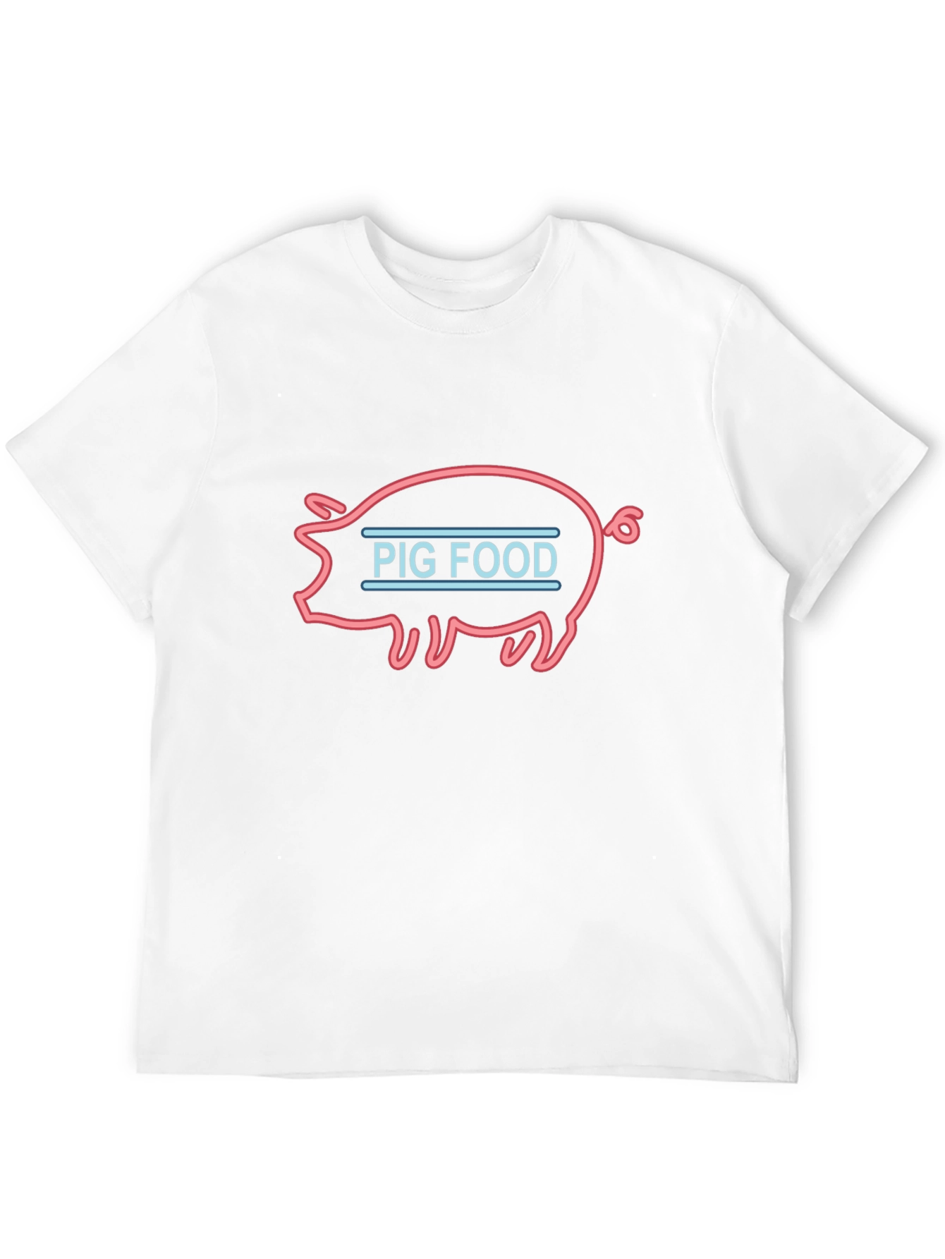 Pig Food Neon Style Black T-Shirt