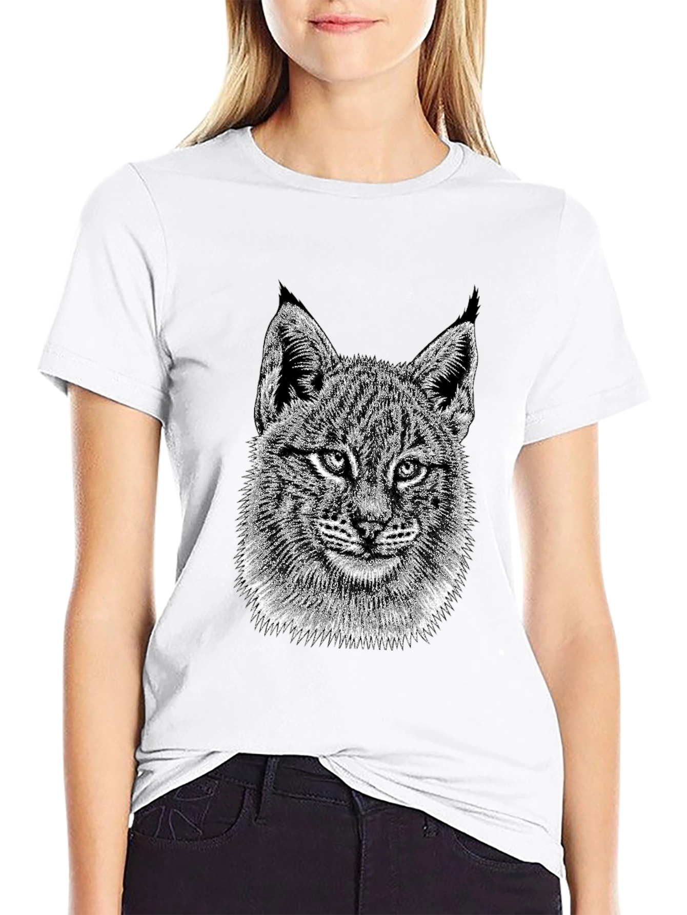 Lynx Graphic Tee - Black Crewneck T-Shirt