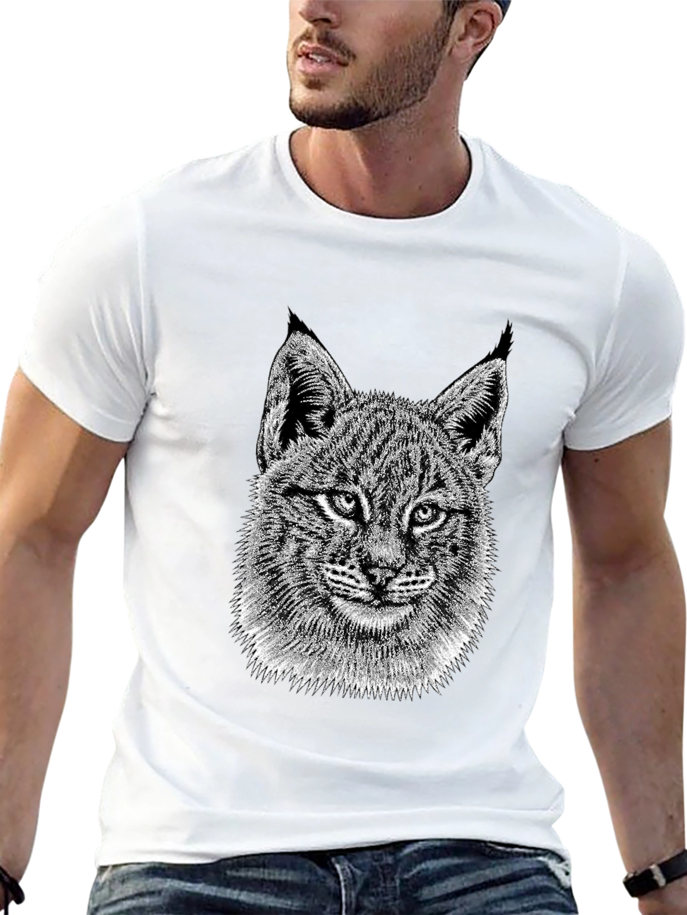 Lynx Graphic Tee - Black Crewneck T-Shirt