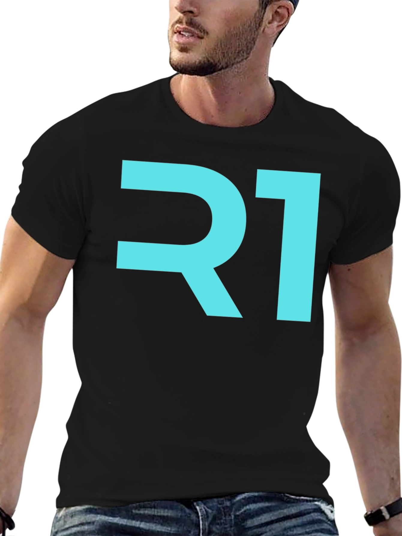R1 Graphic T-Shirt - Black Modern Design