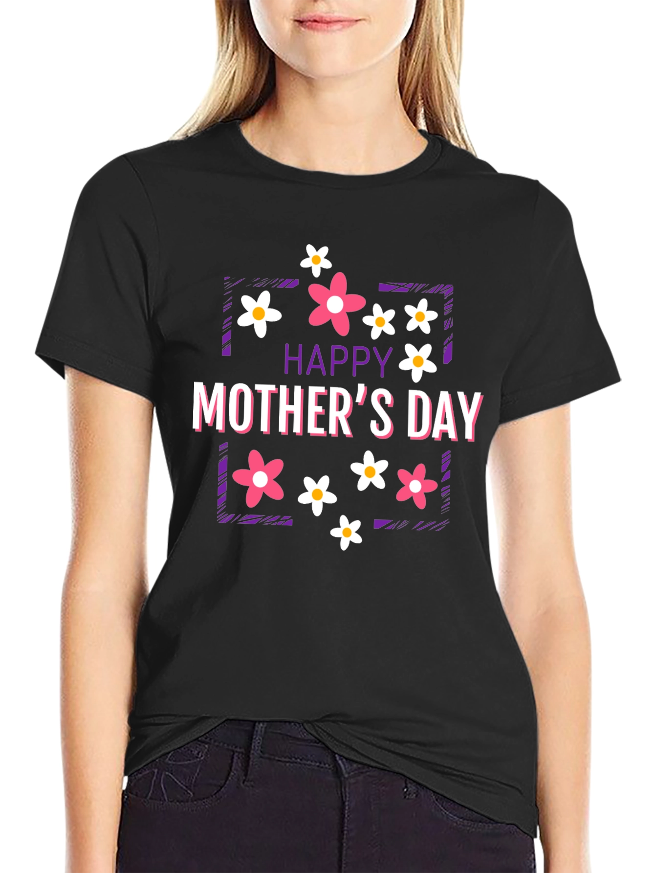 Happy Mothers Day Floral Graphic T-Shirt