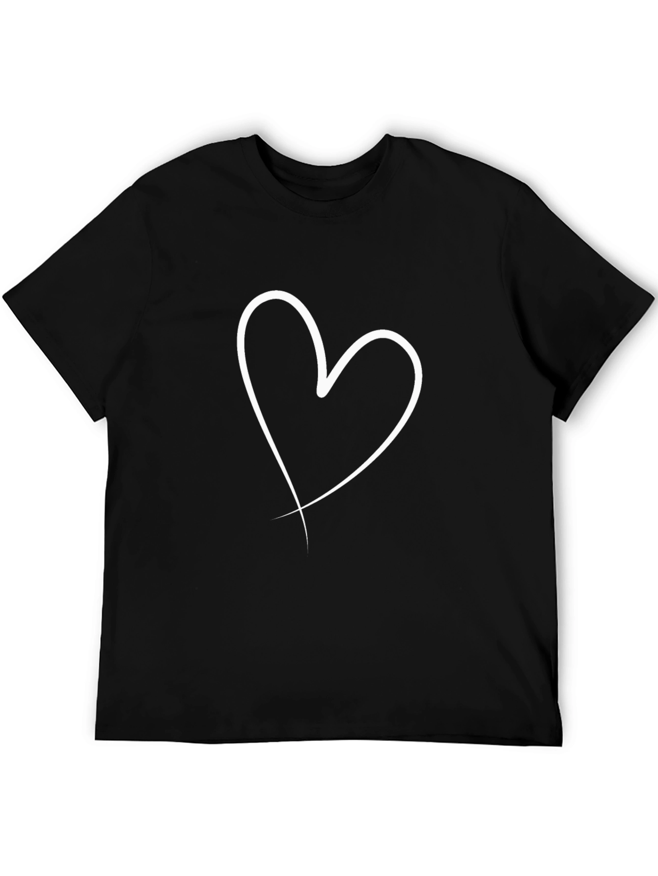 Black Heart Graphic T-Shirt Casual Tee