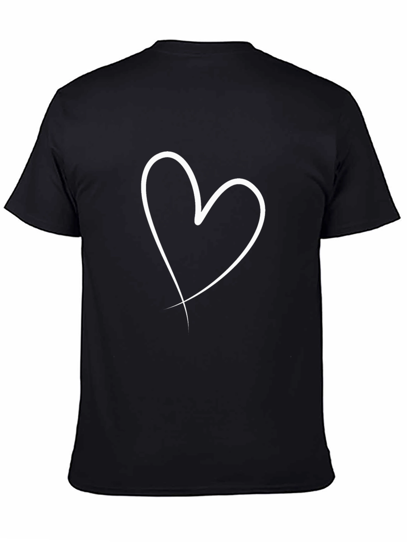 Black Heart Graphic T-Shirt Casual Tee